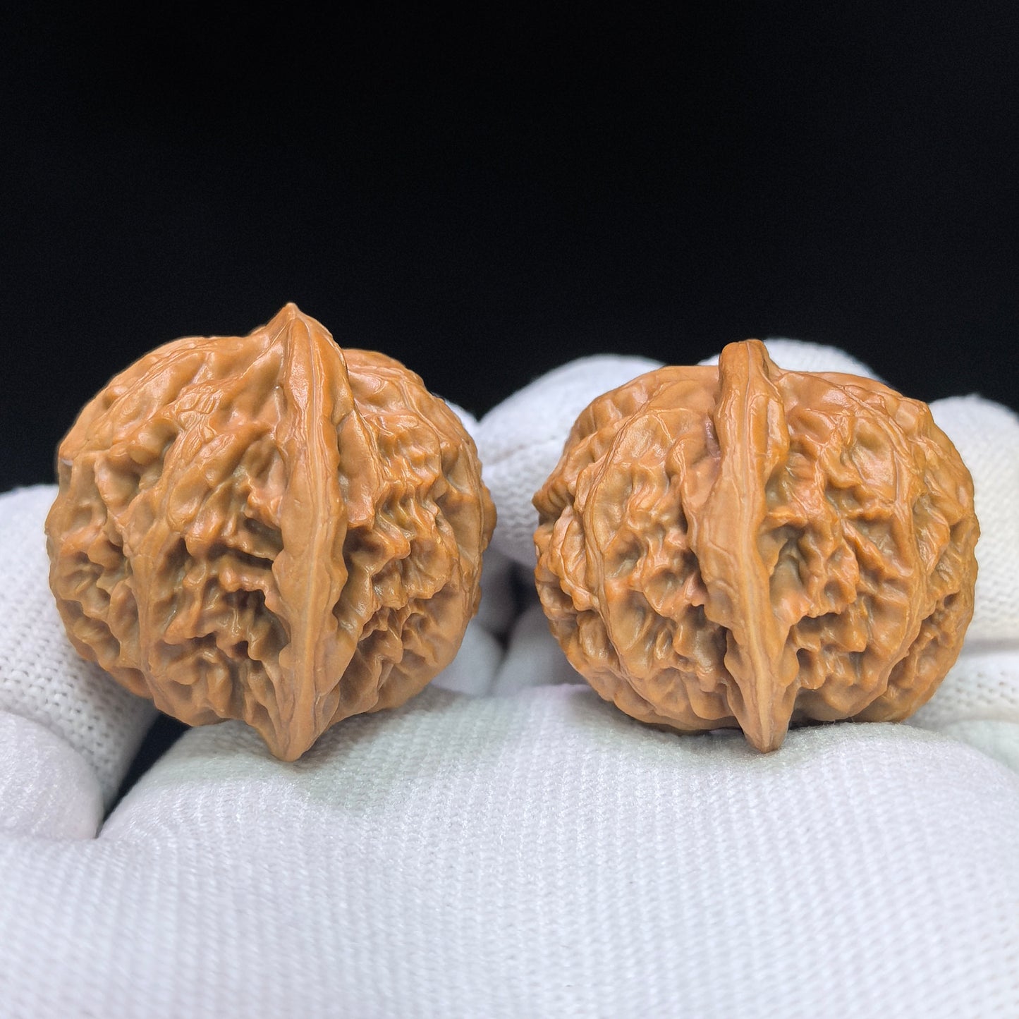 "Peach-Heart Palace Lantern" Taoxin Gongdeng Pocket Low-Profile Wenwan Walnuts Pair | 35.0mm x 35.0mm | GD-SY1B10