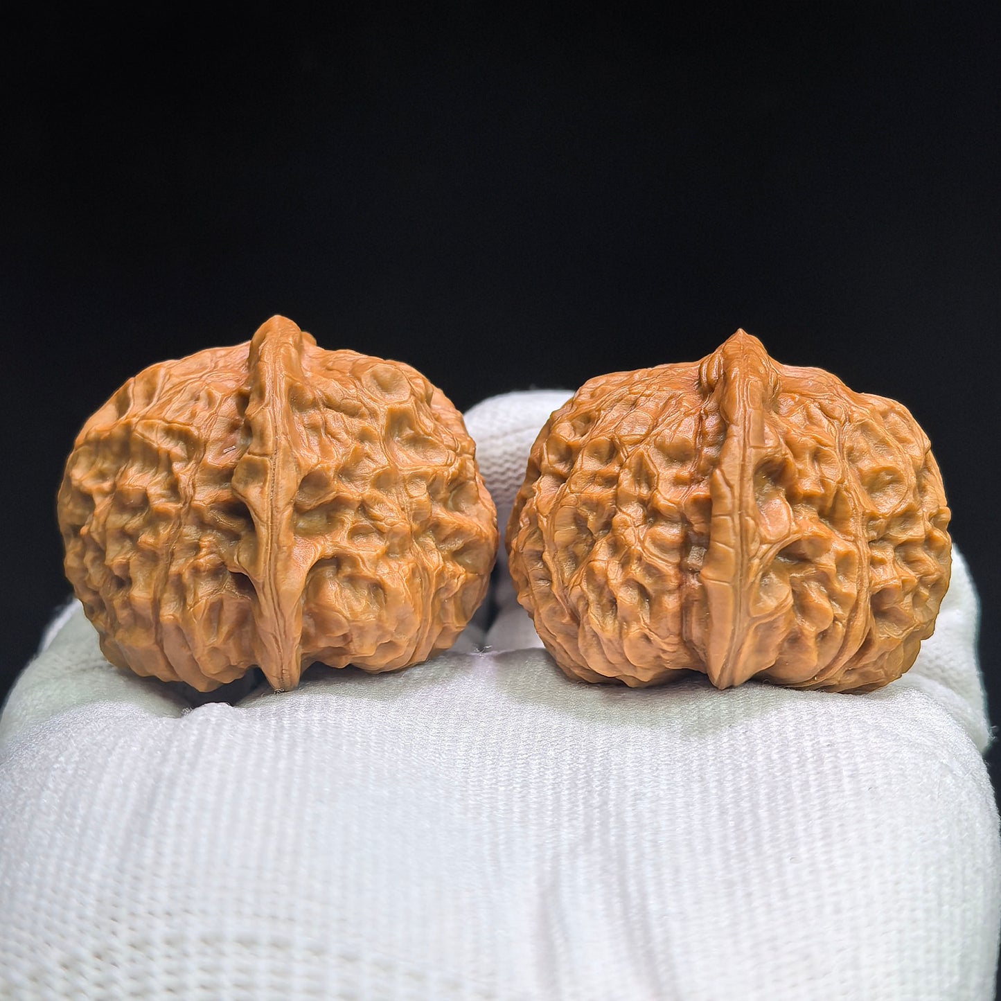"Concave Base Pumpkin Dun" Aodi Nanguadun BDNGD-17G5 Low-Profile Wenwan Walnuts Pair | 43.0mm x 43.0mm | BDNGD-17G5