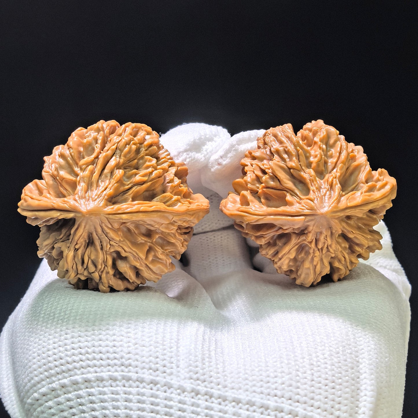 "Sky-Piercing Eight-Rib" Tongtian Ba TTB-1102 Low-Profile Wenwan Walnuts Pair | 35.0mm x 34.0mm | TTB-1102