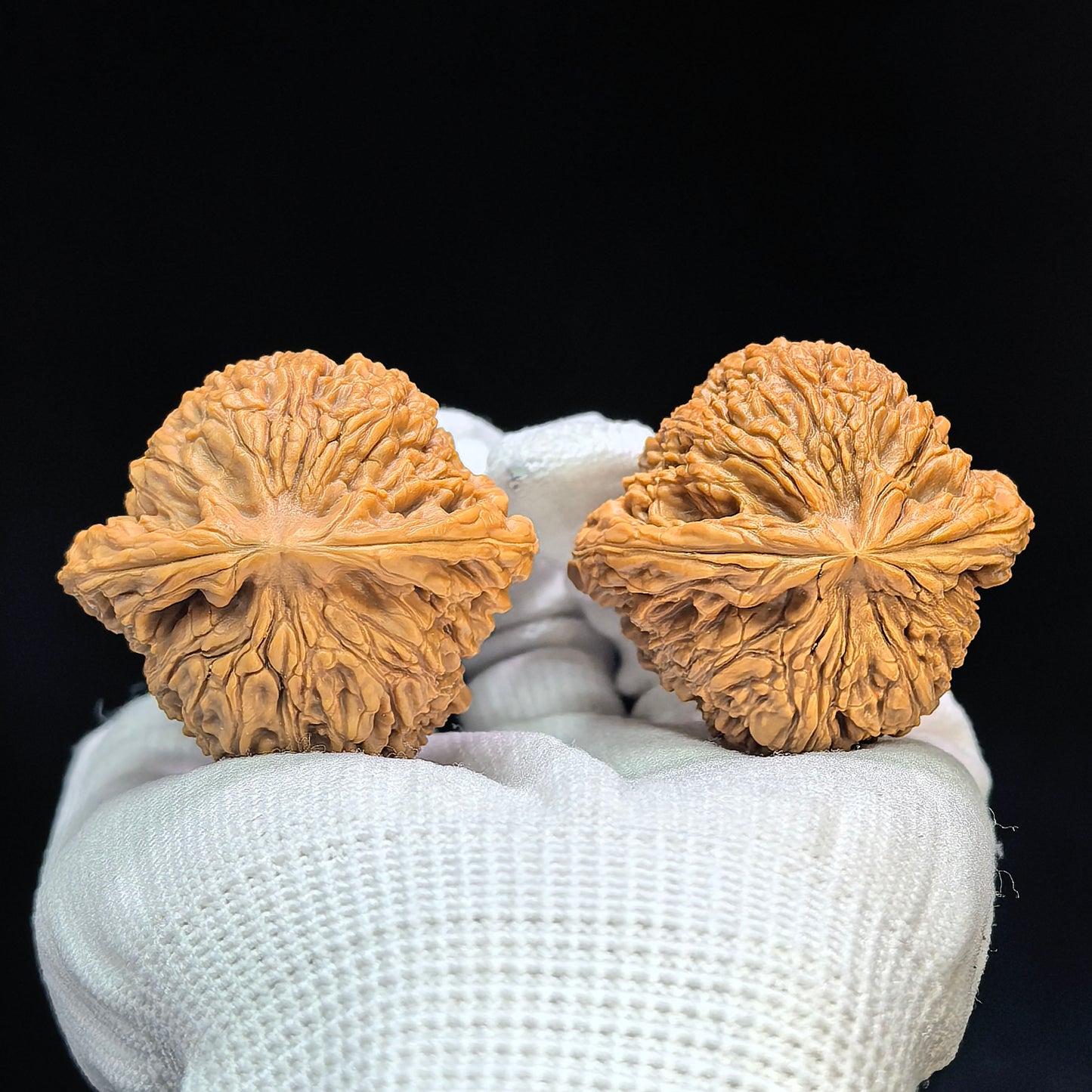 "Spherical Nanjiang Stone" Qiuxing Nanjiangshi Classic Low-Profile Wenwan Walnuts Pair | 44.0mm x 41.0mm | NJS-1503C