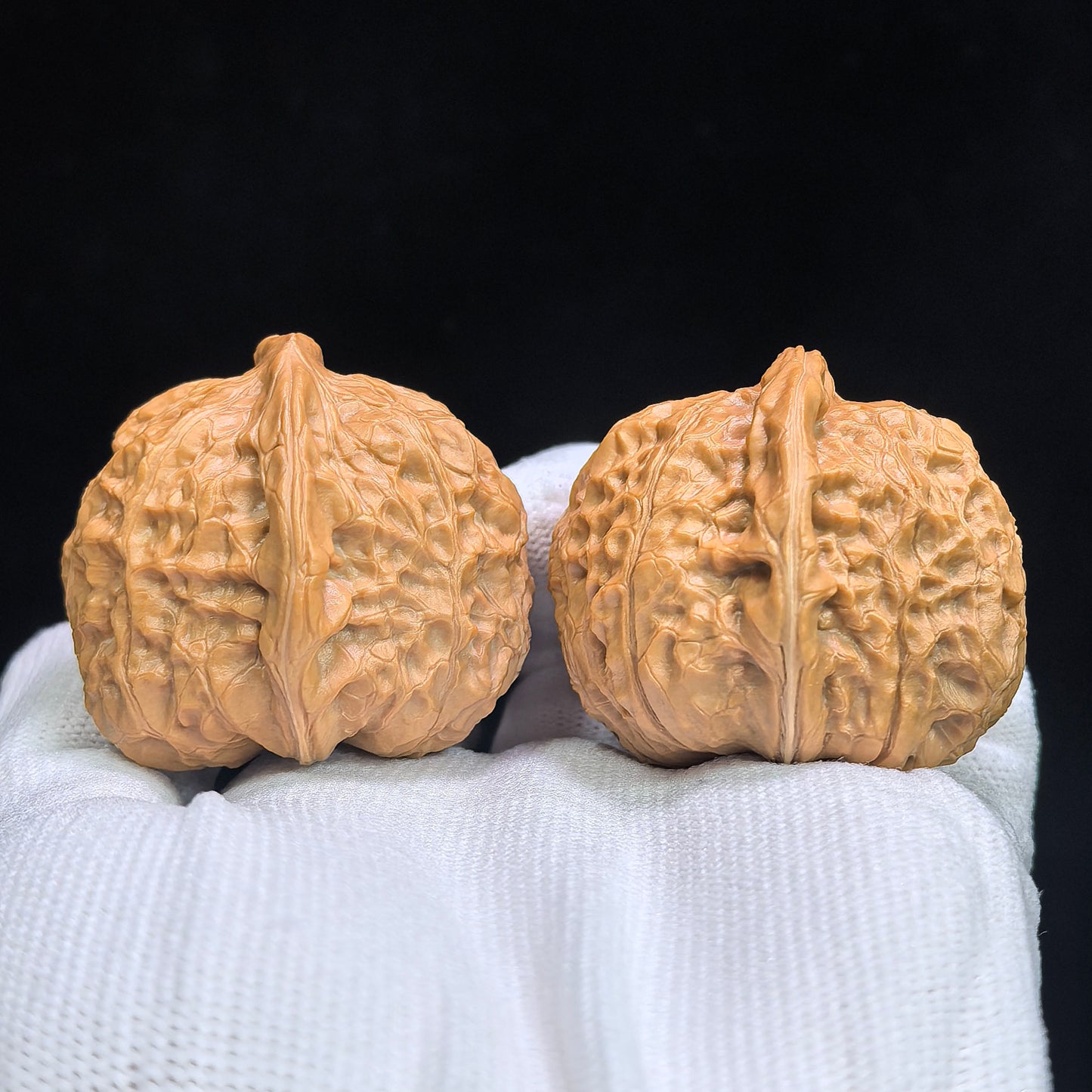 "Pumpkin Dun" Nanguadun NGD-17C7C Low-Profile Wenwan Walnuts Pair | 39.0mm x 43.0mm | NGD-17C7C