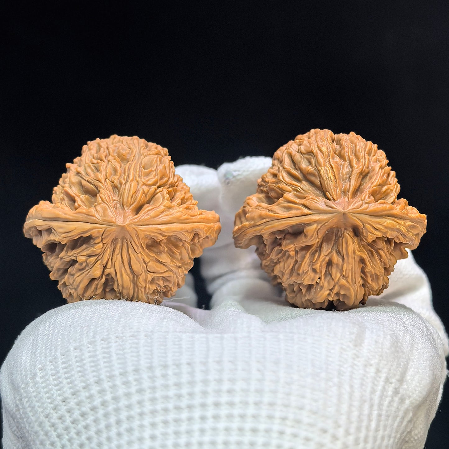 "Tri-Rib Nanjiangshi" Three-Sided Nanjiangshi Wenwan Walnuts (Pair) | 41.0mm x 40.0mm | Stock ID: NJS-1505C