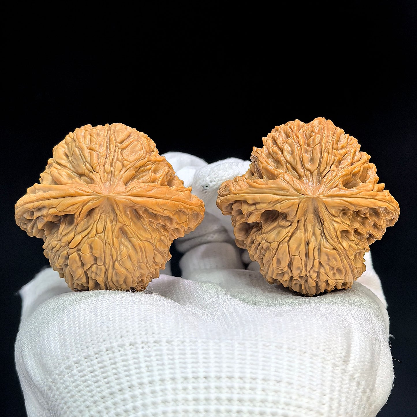 "Spherical Nanjiangshi Lionhead" Qiuxing Nanjiangshi NJS-1501C Low-Profile Wenwan Walnuts Pair | 44.0mm x 44.0mm | NJS-1501C