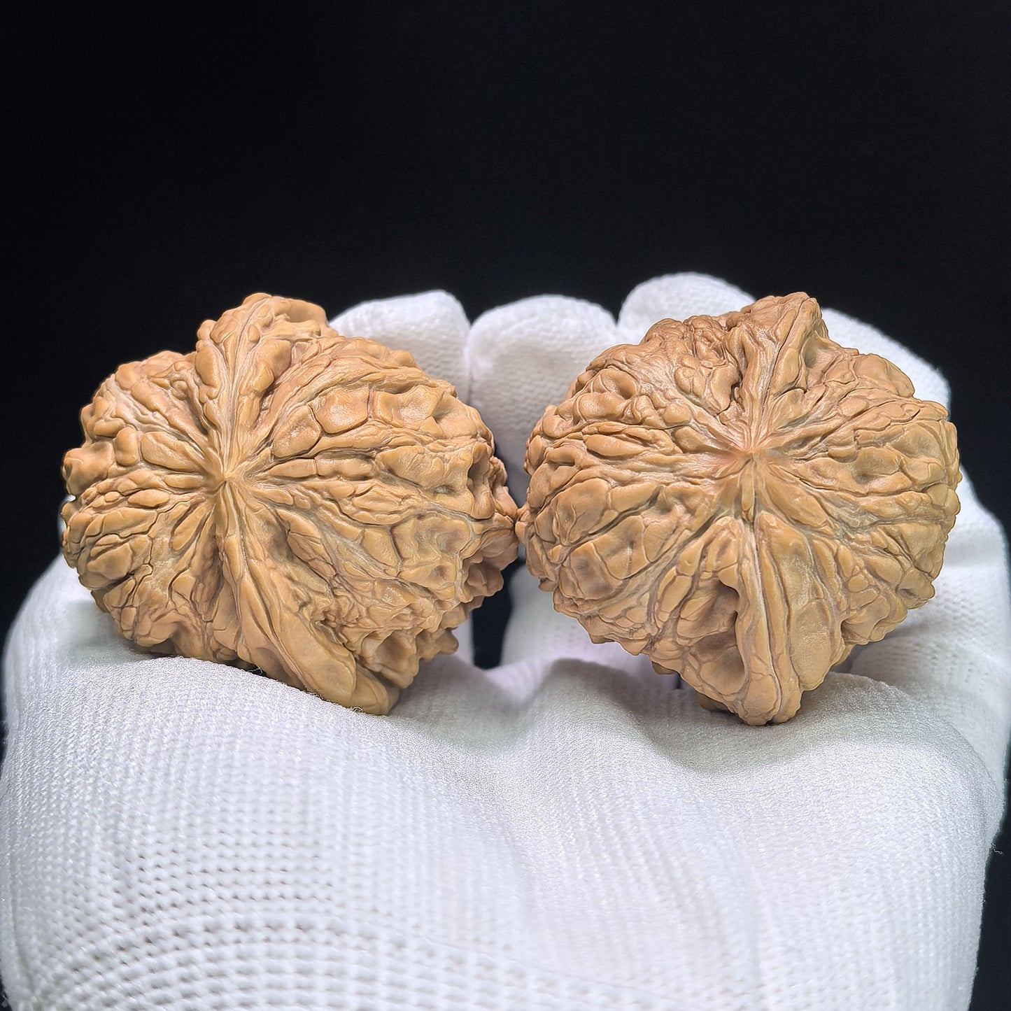 "Stone Door-Knocker Hawk Beak" Mendun Yinggouzui Wenwan Walnuts Pair | 41.0mm x 43.0mm | MD-1403