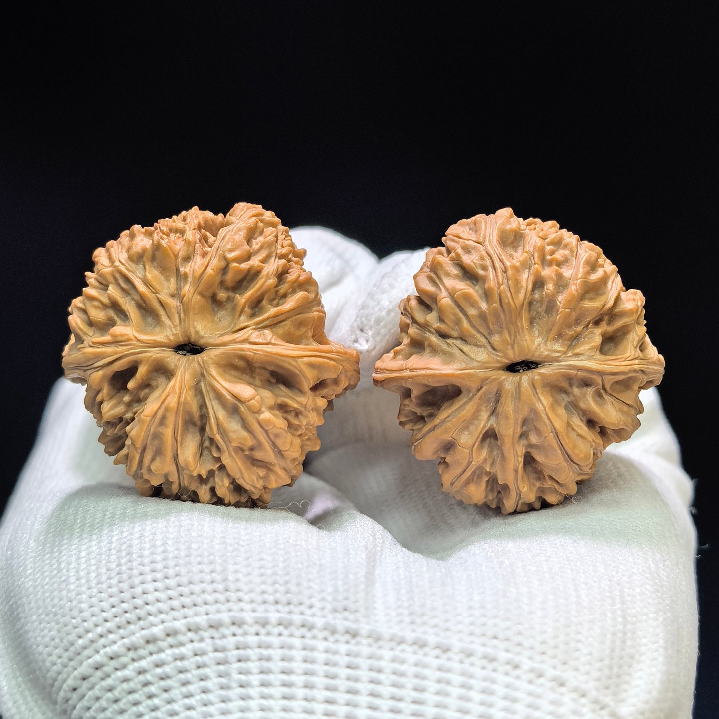 "Caterpillar Texture" Maomaochong MMC-1601 Low-Profile Wenwan Walnuts Pair | 34.0mm x 36.0mm | MMC-1601