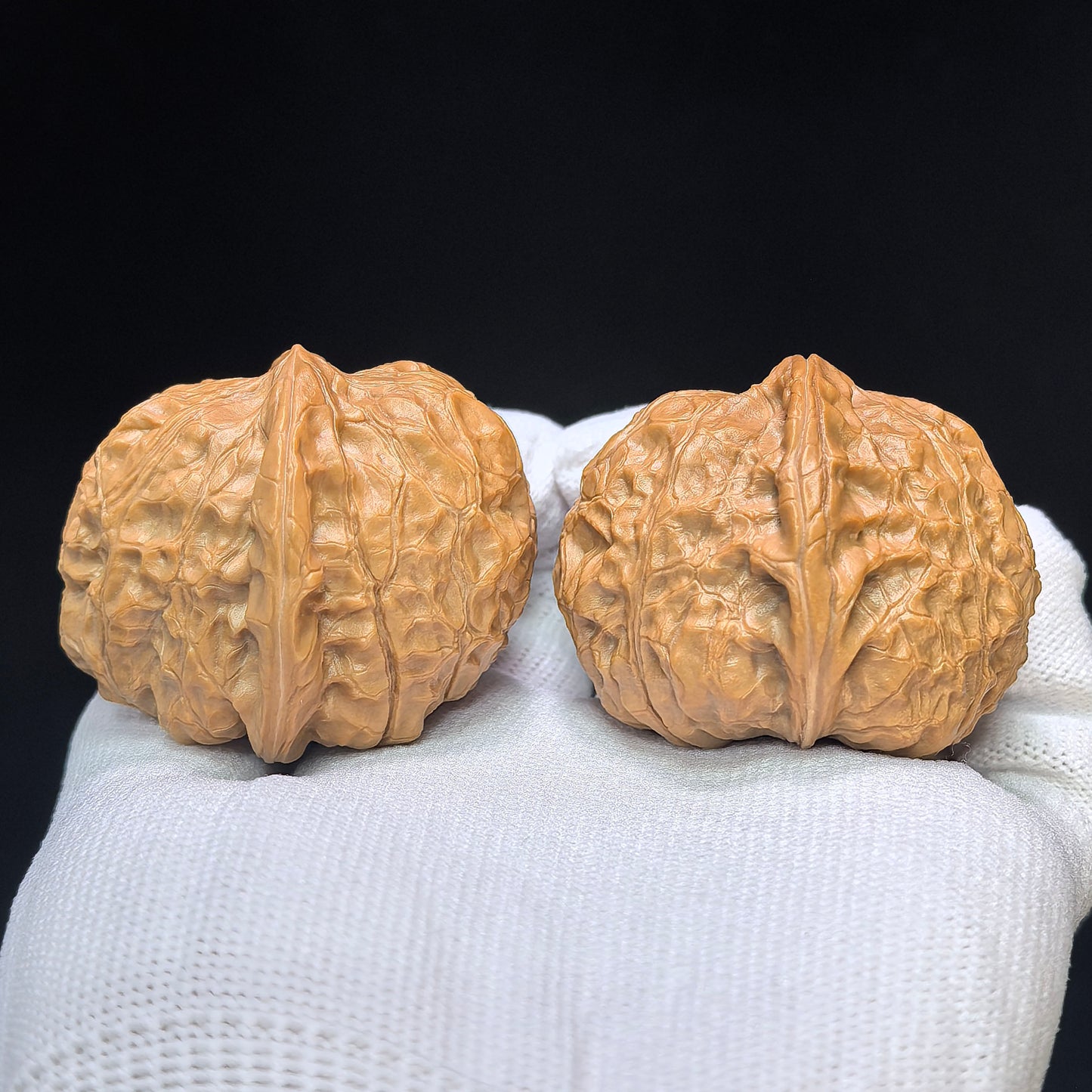 "Pumpkin Mound Vulture" Nanguadun Zuoshandiao Special Hybrid Wenwan Walnuts Pair | 42.0mm x 46.0mm | NGDZSD-C234E