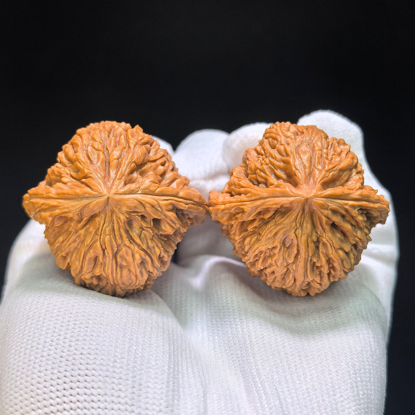 "Triangle Concave Base" Sanjiao Aodi Nanjiangshi Wenwan Walnuts Pair | 41.0mm x 39.0mm | NJS-1514C