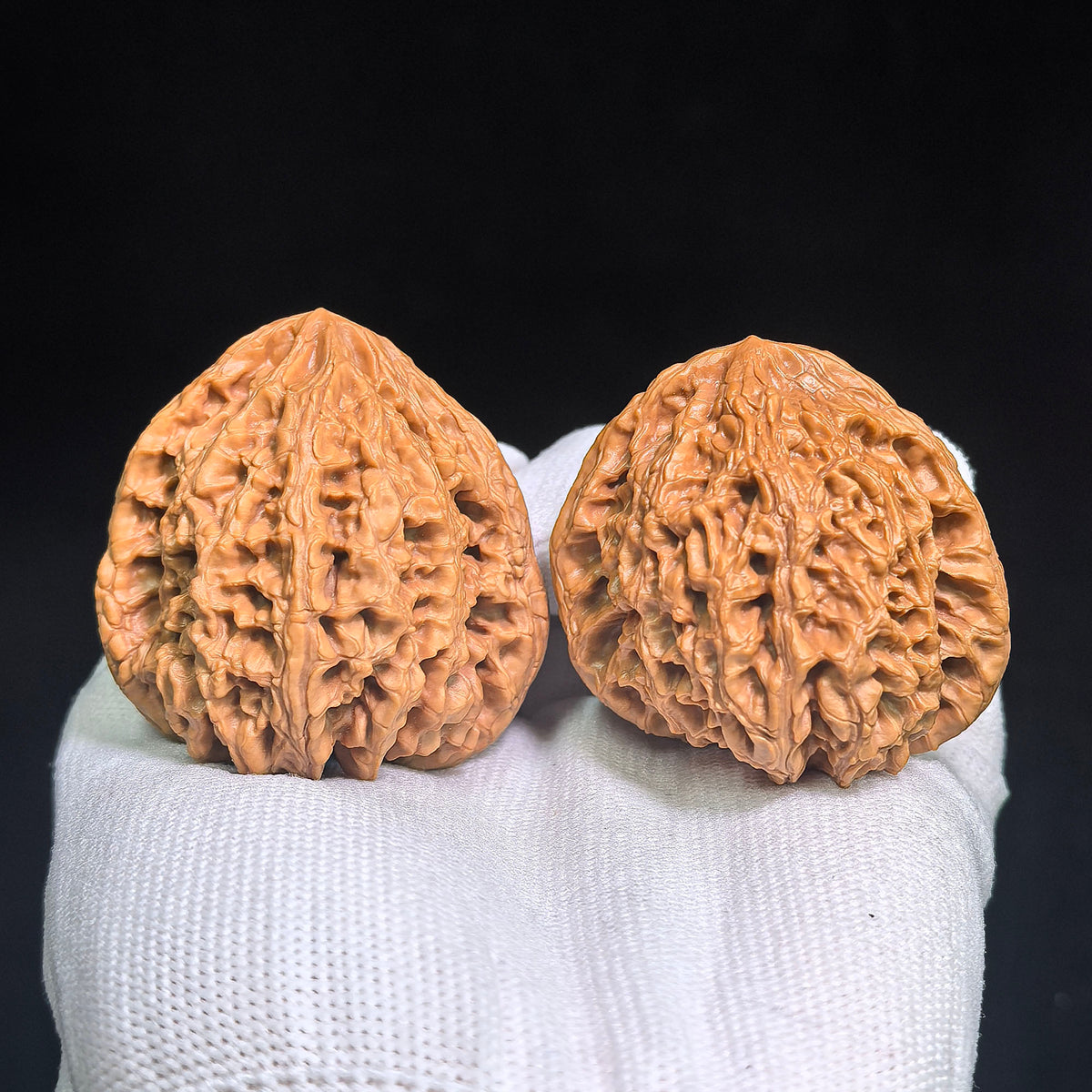 Wild-Form “Golden-Maned Lion King / Tian Can Jiao” Wenwan Walnut Pair — 46.0mm x 43.0mm | JMSW-C1E4E
