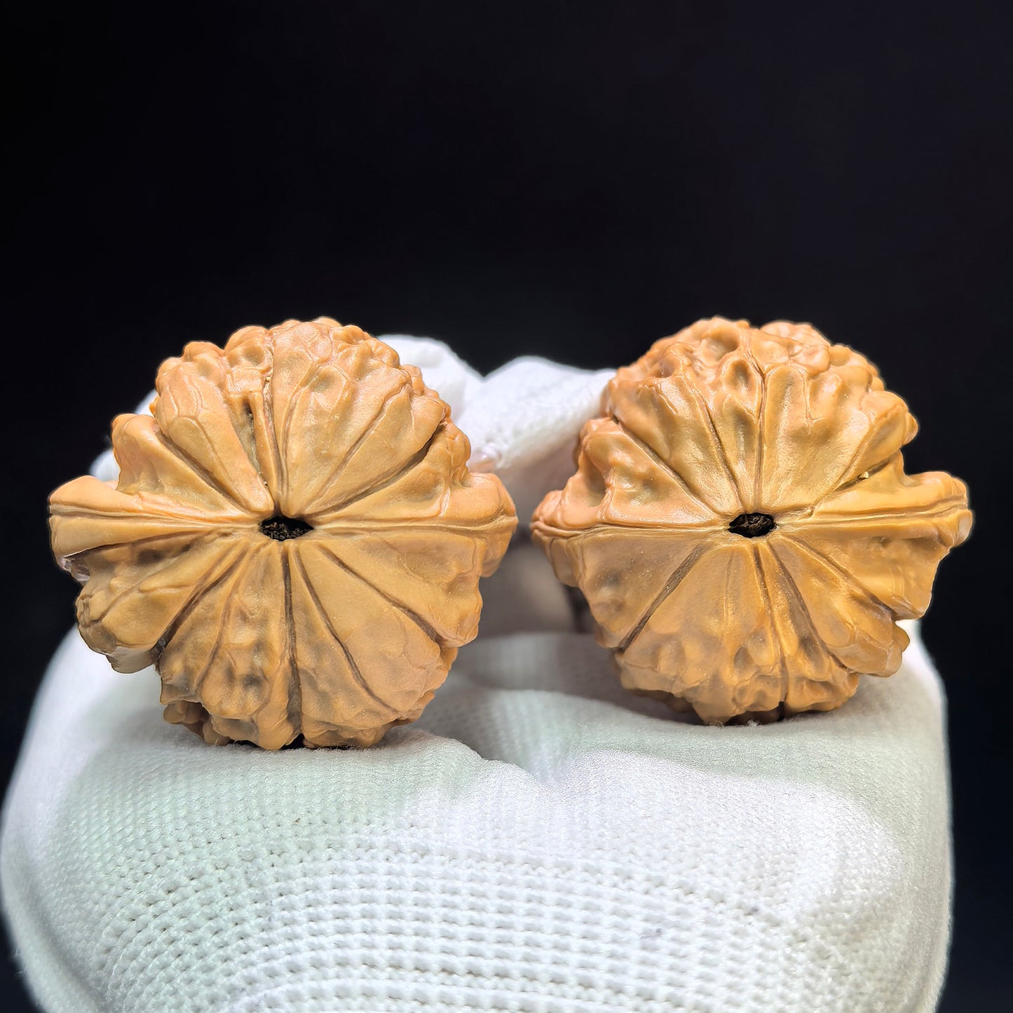 "Butterfly Oracle Bone Script" Hudie Jiaguwen HDJGW-1601 Low-Profile Wenwan Walnuts Pair | 40.0mm x 38.0mm | HDJGW-1601
