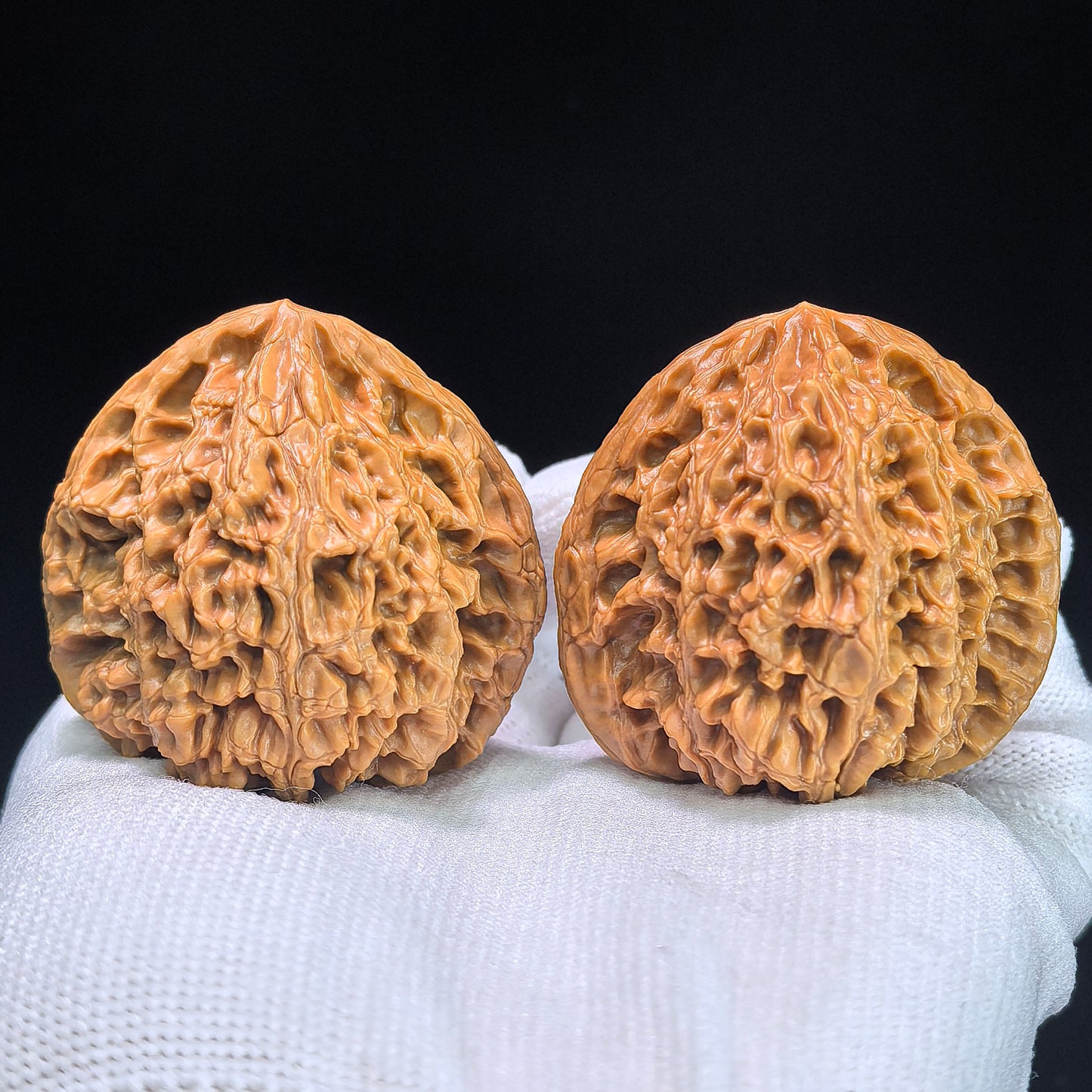 Hu Tou Wang (Tiger Head King) "Peach Heart" Variant Scholar Walnuts | Premium Select 44.0mm x 39.0mm | Stock ID: TXHTW-1351C