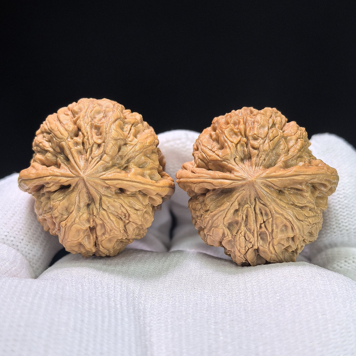 "Rain Flower Stone" Yuhuashi YHS-1106 Low-Profile Wenwan Walnuts Pair | 34.0mm x 34.0mm | YHS-1106
