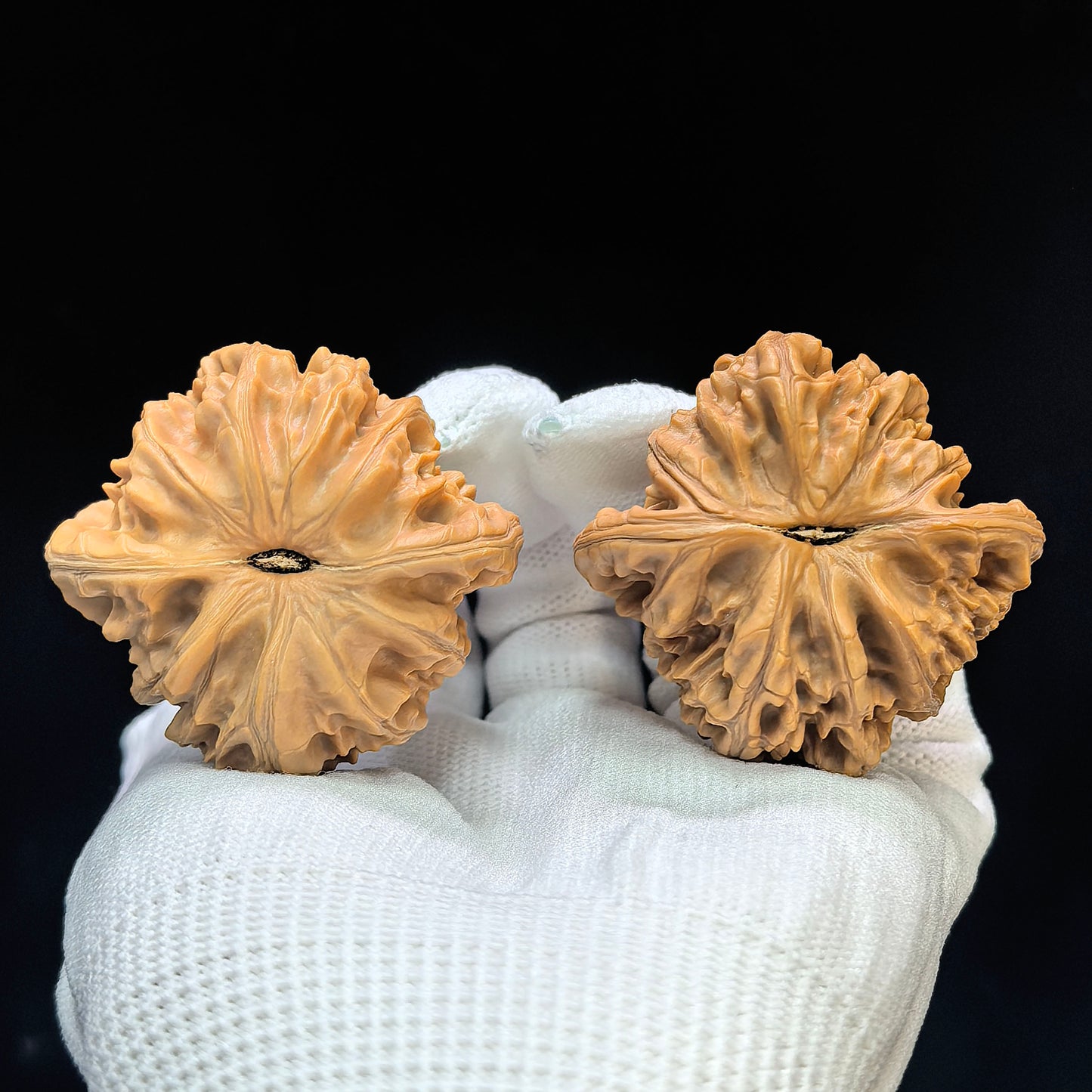 "Peach-Heart Concave Base Rosy Cloud Ridge" Taoxin Aodi Xiayunling Low-Profile Wenwan Walnuts Pair | 46.0mm x 44.0mm | XYL-1504C