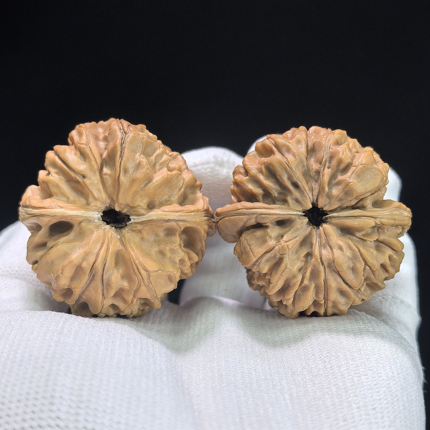 "Stone Doorpost Raw Timber" Mendun Baicha Wenwan Walnuts Pair | 39.0mm x 40.0mm | MD-1402