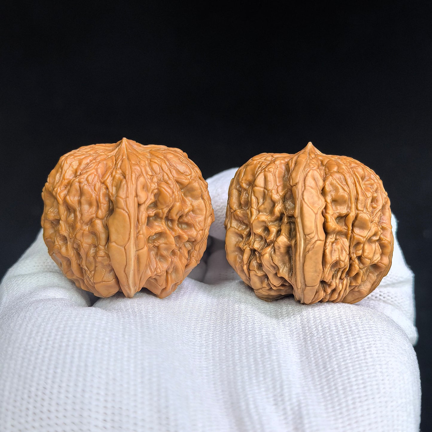 "Mountain Vulture Door Pier" (Mendun Zuo Shan Diao) Scholar Walnuts Pair | 36.0mm x 39.0mm | Deep-Belly Pocket Stance | Collector Grade Masterpiece | Stock ID: MD-SY1E5