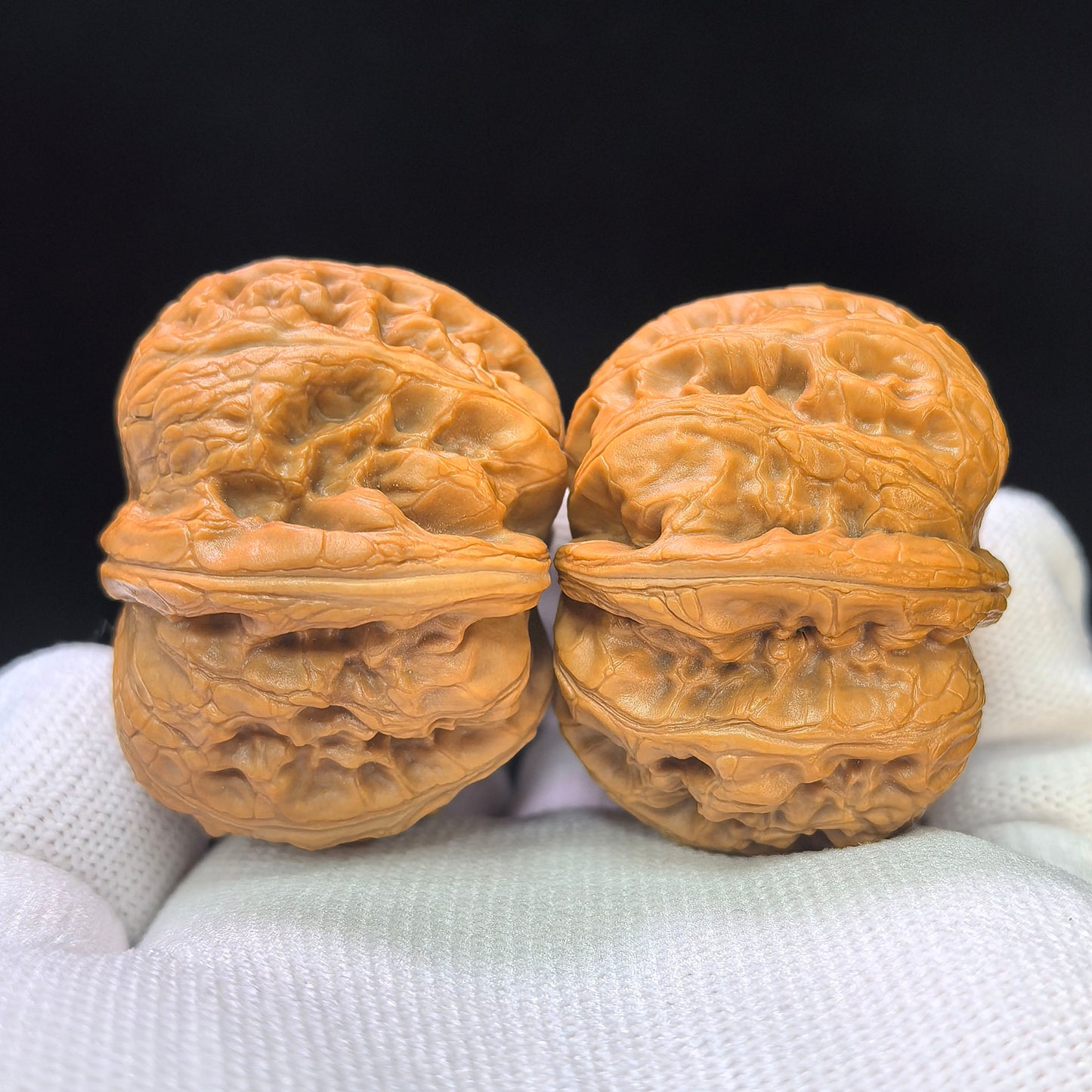 "Gold Ingot" (Yuan Bao) Scholar Walnuts Pair | 38.0mm x 42.0mm | Deep-Belly Low-Profile Stance | Stock ID: YB-SY1C8