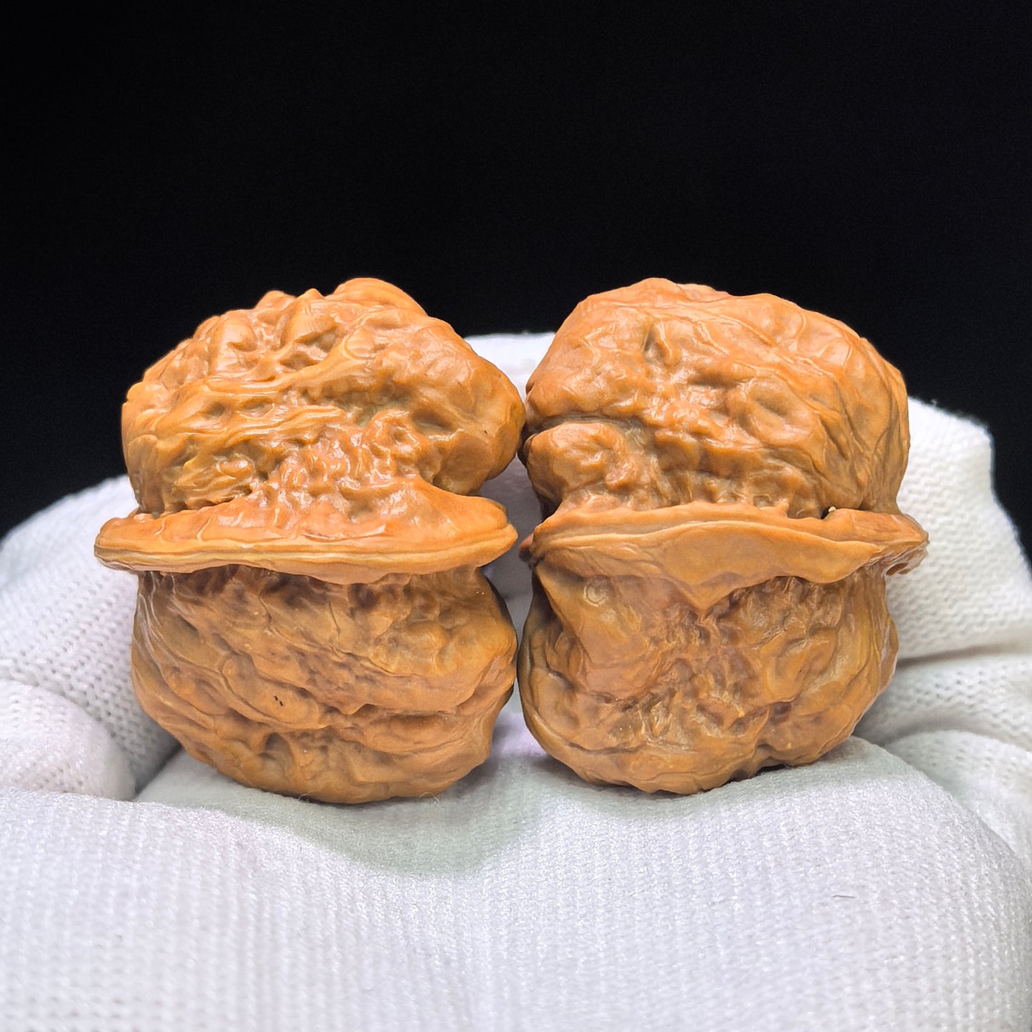 "Toad Head Hawk-Beak Vulture" (Hamatou Yingzui Zuoshandiao) Scholar Walnuts Pair | 37.0mm x 41.0mm | Inverse Deep-Belly Profile | Singularities Grade Masterpiece | Stock ID: HMTYZZSD-CG202E