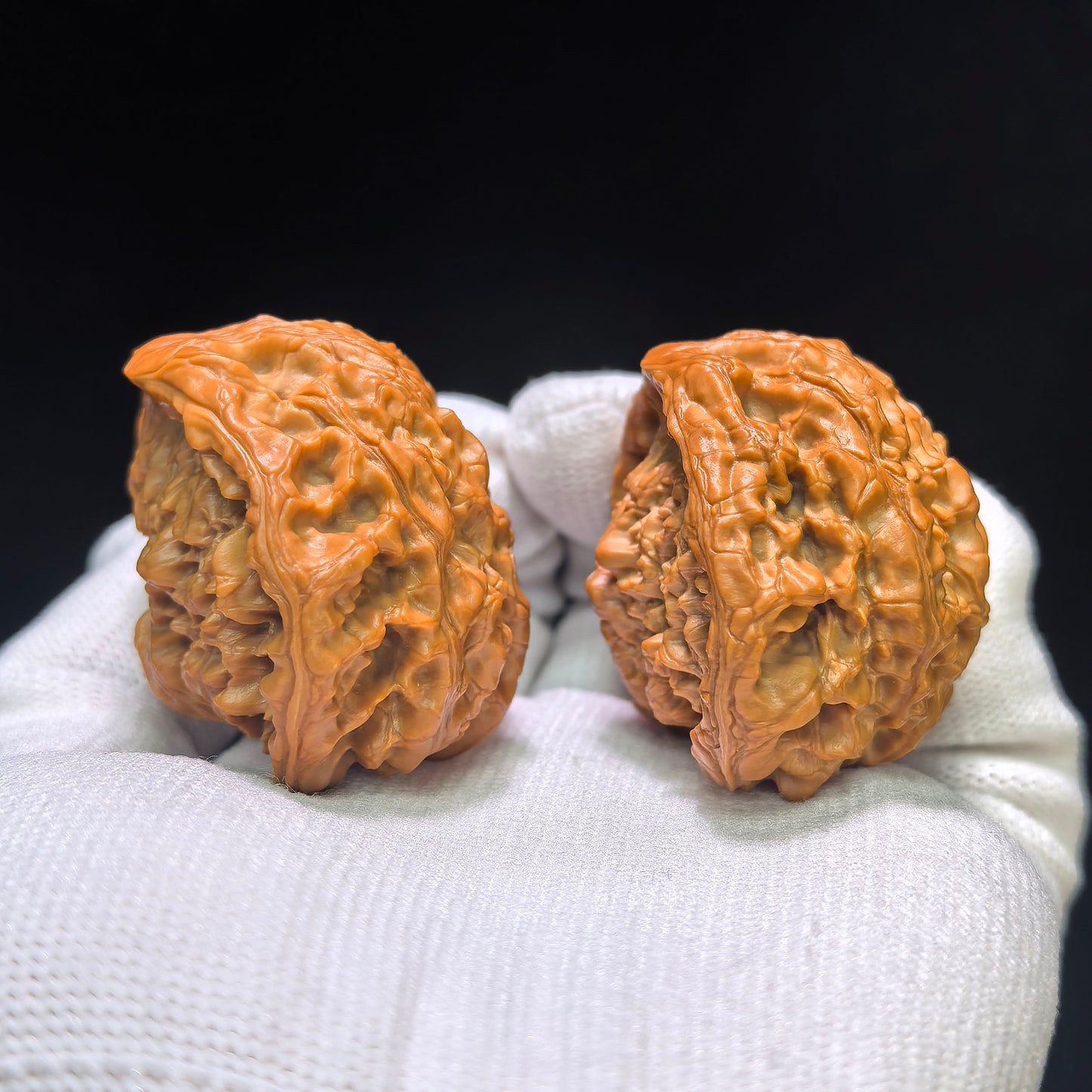"Official Hat Snake Head" Guanmao Shetiao Inlaid Wenwan Walnuts Pair | 43.0mm x 34.0mm | GMSXQ-01SY