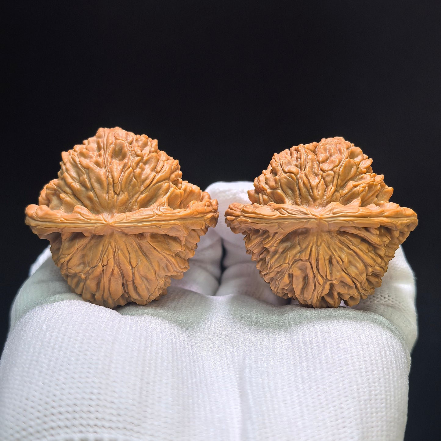 "White Lion Head" Bai Shishi Wenwan Walnuts Pair | 45.0mm x 43.0mm | BSJ-1552C