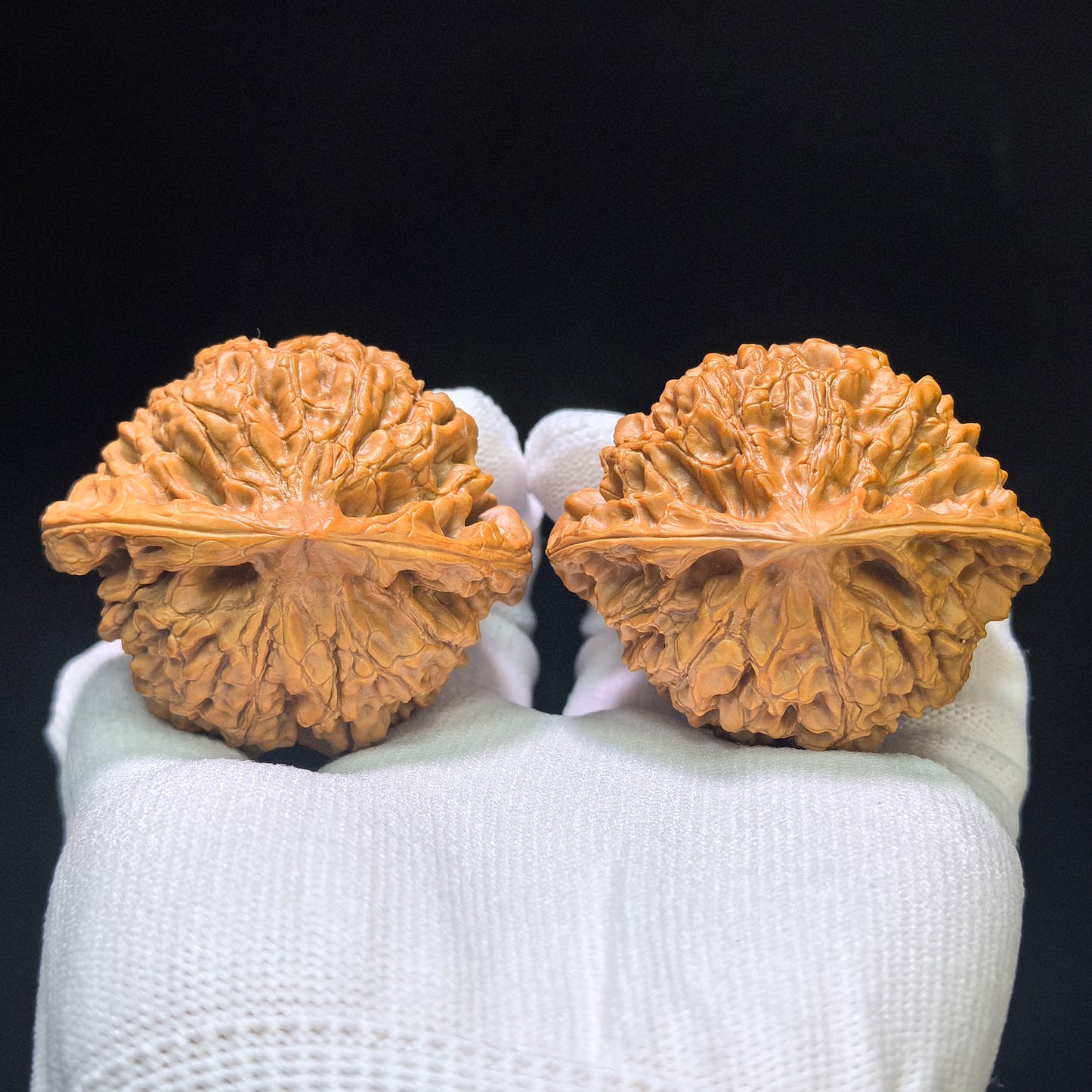 "Kylin Texture Low Profile Concave Base" Qilinwen Aizhuang Aodi Wenwan Walnuts Pair | 52.0mm x 46.0mm | QLW-1551C