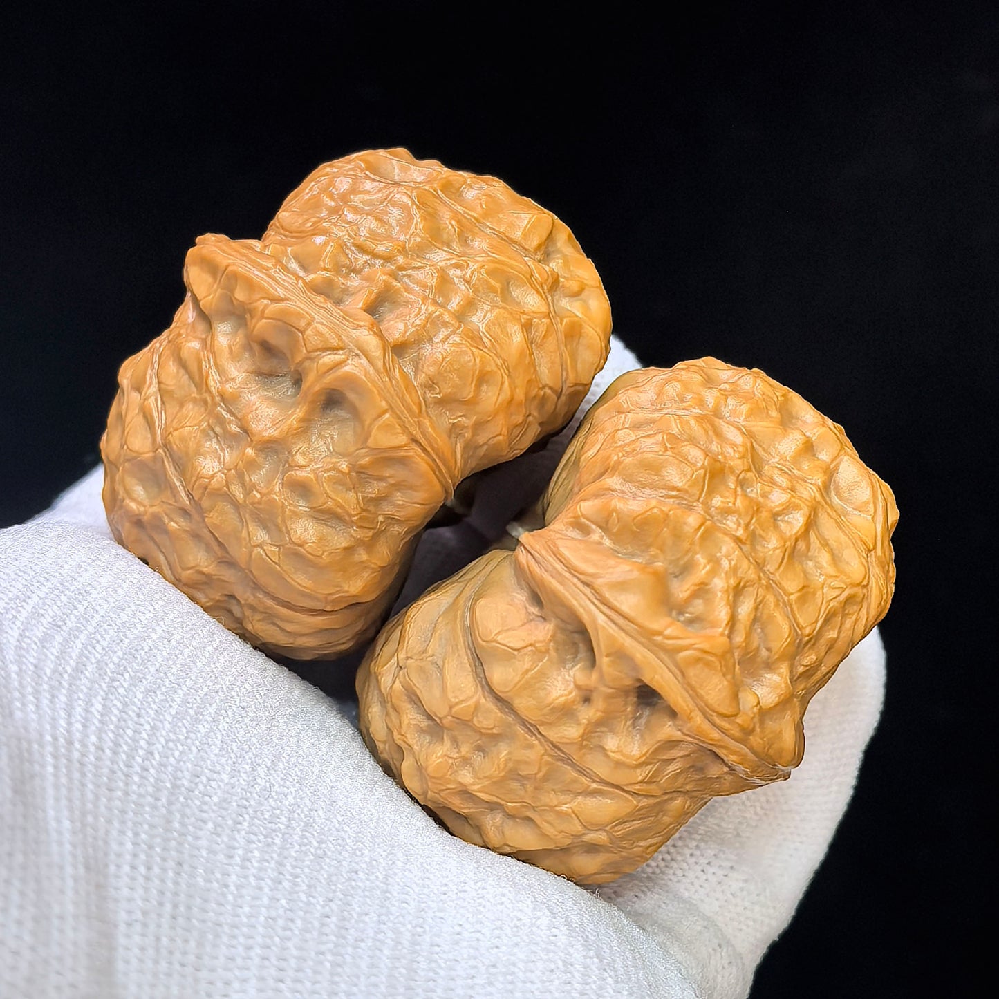"Flat Pumpkin Dun" Bingxing Nanguadun BJNGD-SY1F4 Low-Profile Wenwan Walnuts Pair | 48.0mm x 44.0mm | BJNGD-SY1F4