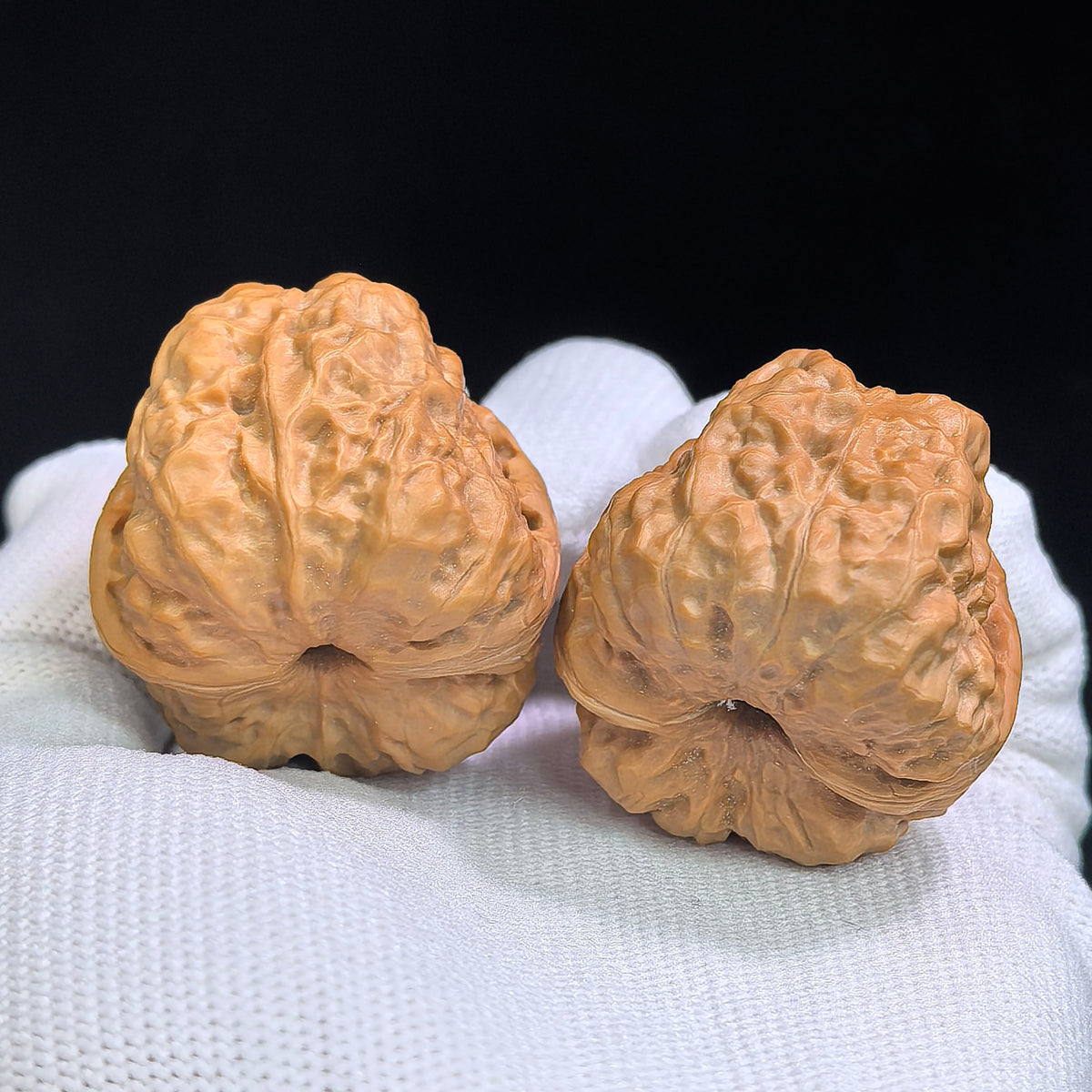 Compact Broad-Shouldered Toad Head Wenwan Walnut Pair | 35.0mm x 37.0mm | HMT-SY1H6