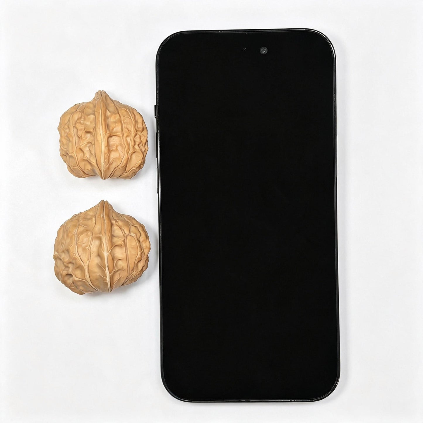 "Tortoise-Shell Hawk-Beak Half-Wall" (Gui Jia Wen Ying Zui Ban Bi) Scholar Walnuts Pair | Same-Fruit Biological Twin Pair | 26.0mm x 35.0mm | Miniature Pocket Format (Shou Nian) | Stock ID: GJW-SY1B7