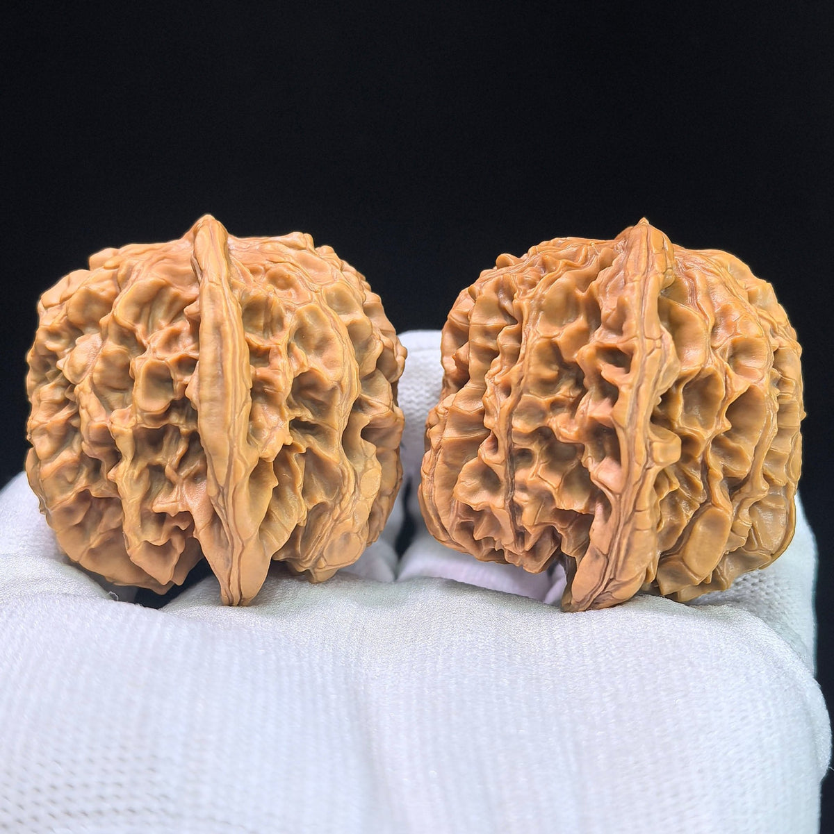 Bai Shou Lion Head (Hundred Longevity) Scholar Walnuts Pair | 45.0mm x 43.0mm | Stock ID: BSSZT-1401 - ThePatinaProject