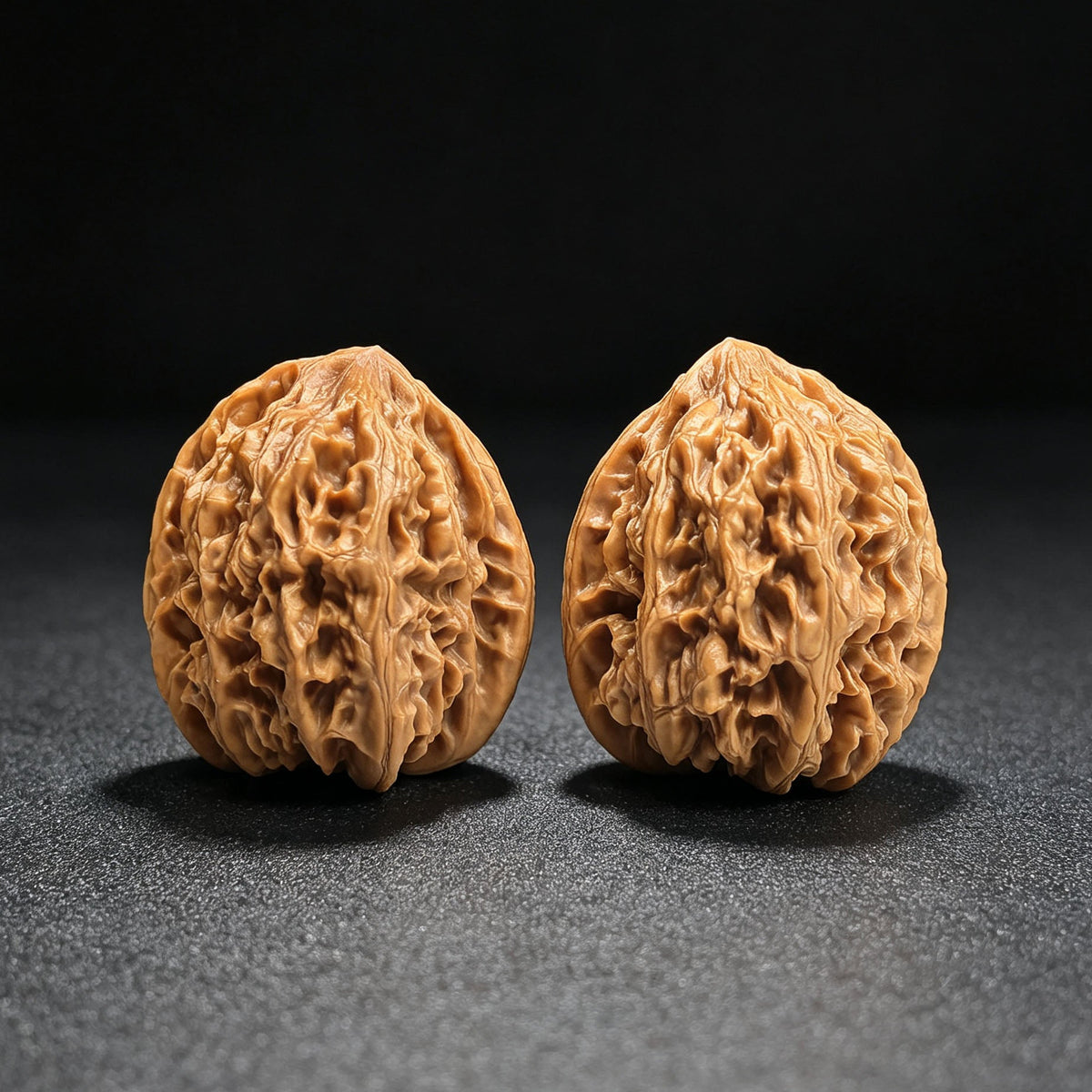 "Beijing Chicken Heart" Beijing Jixin BJJX-17A5C Wenwan Walnuts Pair | 44.0mm x 44.0mm | BJJX-17A5C - ThePatinaProject