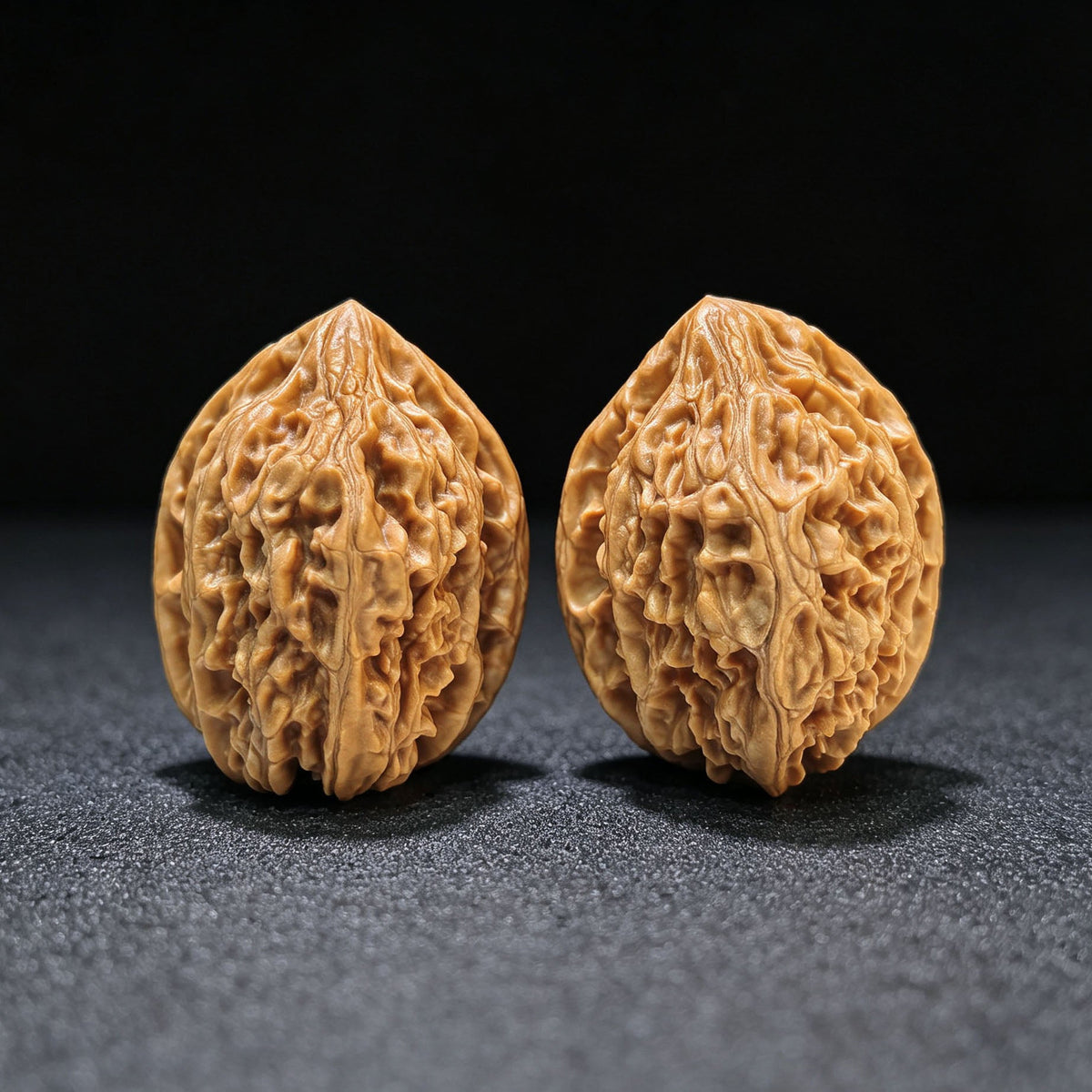 "Beijing Chicken-Heart" Beijing Jixin Classic Heritage Wenwan Walnuts Pair | 36.0mm x 38.0mm | BJJX-1102 - ThePatinaProject
