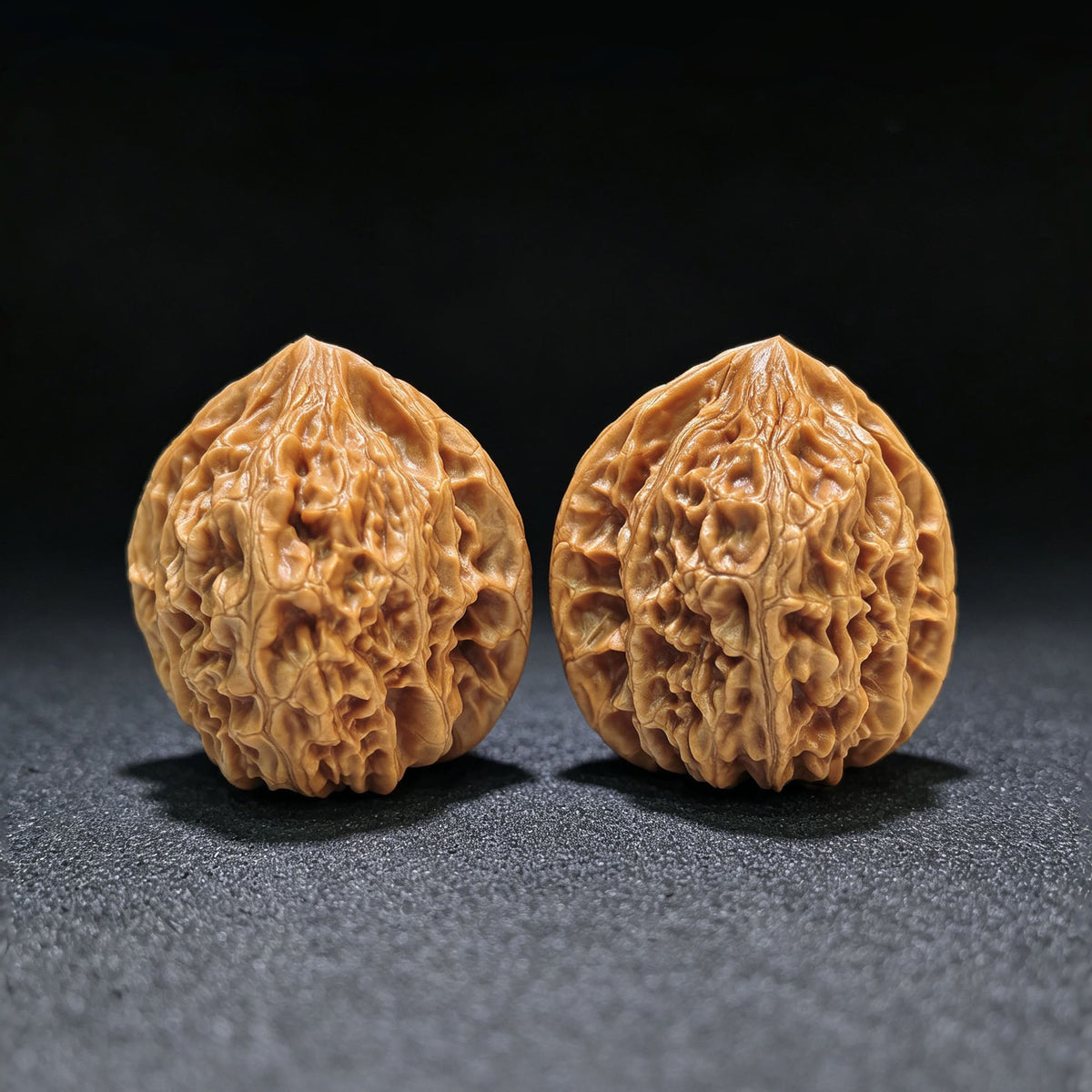 "Beijing Chicken-Heart" Beijing Jixin Classic Heritage Wenwan Walnuts Pair | 41.0mm x 40.0mm | BJJX-1106 - ThePatinaProject
