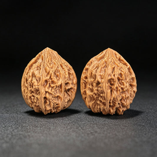 "Beijing Chicken Heart" Classic Selection BJJX-601 Heirloom Wenwan Walnuts Pair | 41.0mm x 41.0mm | BJJX-601 - ThePatinaProject