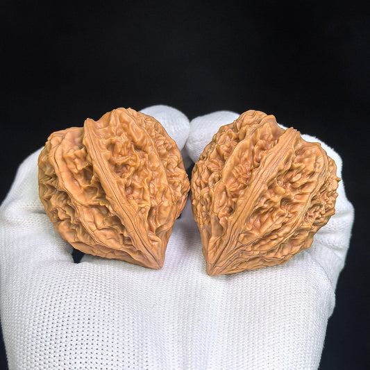 "Beijing Chicken Heart" Classic Selection BJJX-601 Heirloom Wenwan Walnuts Pair | 41.0mm x 41.0mm | BJJX-601 - ThePatinaProject