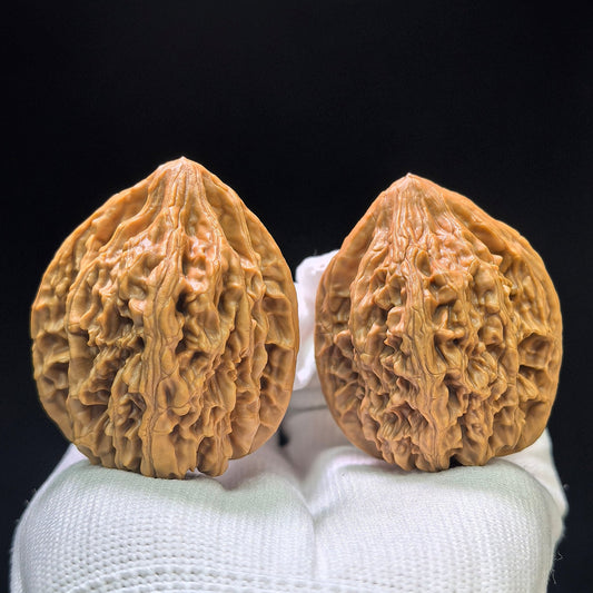 "Beijing Rooster Heart" Beijing Jixin Wenwan Walnuts (Pair) | 41.0mm x 40.0mm | Stock ID: BJJX-1104 - ThePatinaProject