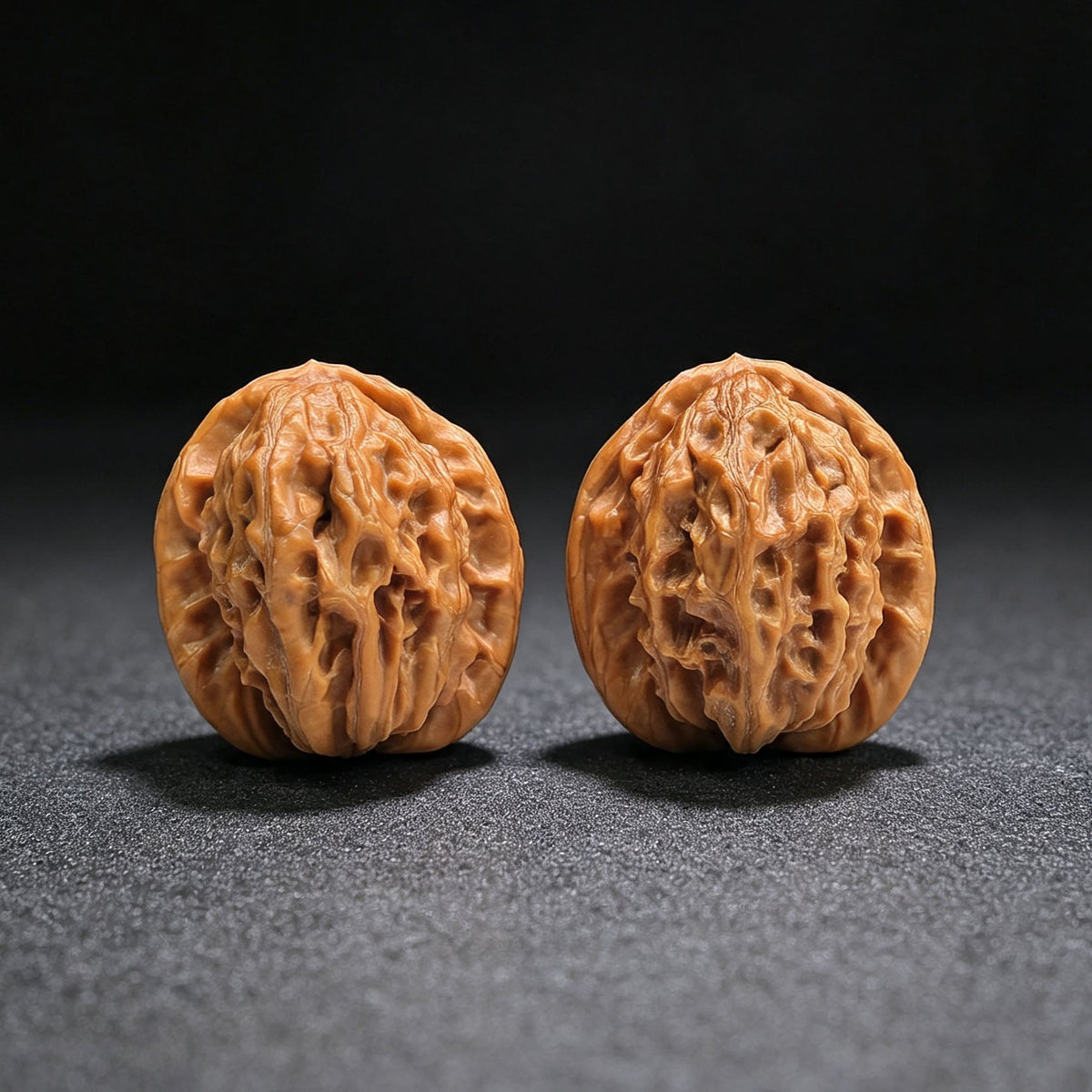 "Big Red Robe" Dahongpao DHP-17D7 Low-Profile Wenwan Walnuts Pair | 39.0mm x 39.0mm | DHP-17D7 - ThePatinaProject