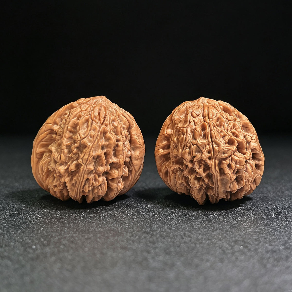 "Blizzard Heavenly Crippled Foot" BaoXue TianCanJiao BX-CG1B0E Wenwan Walnuts Collector Pair | 42.0mm x 43.0mm | Stock ID: BX-CG1B0E - ThePatinaProject