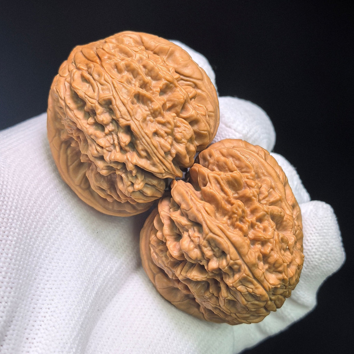 "Blizzard Heavenly Crippled Foot" BaoXue TianCanJiao BX-CG1B0E Wenwan Walnuts Collector Pair | 42.0mm x 43.0mm | Stock ID: BX-CG1B0E - ThePatinaProject