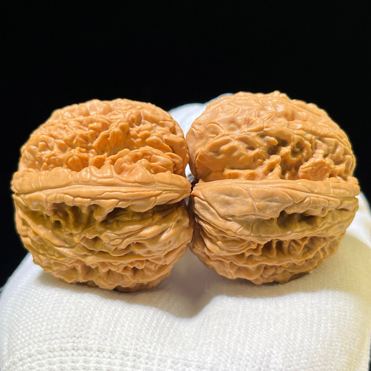 Blizzard Wenwan Walnuts (BX-1103) - Perfectly Paired 42mm x 40mm Antique Culinary Heirlooms, High-Density Wild Mountain Walnut Collection, Zen Meditation Art Gift - ThePatinaProject