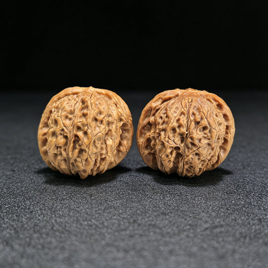 "Blood Kylin" Xueqilin Wenwan Walnuts (Pair) | 38.0mm x 39.0mm | Stock ID: XQL-1401 - ThePatinaProject