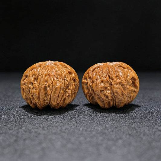 "Blood Qilin" Xue Qilin XQL-1601 Low-Profile Wenwan Walnuts Pair | 38.0mm x 38.0mm | XQL-1601 - ThePatinaProject