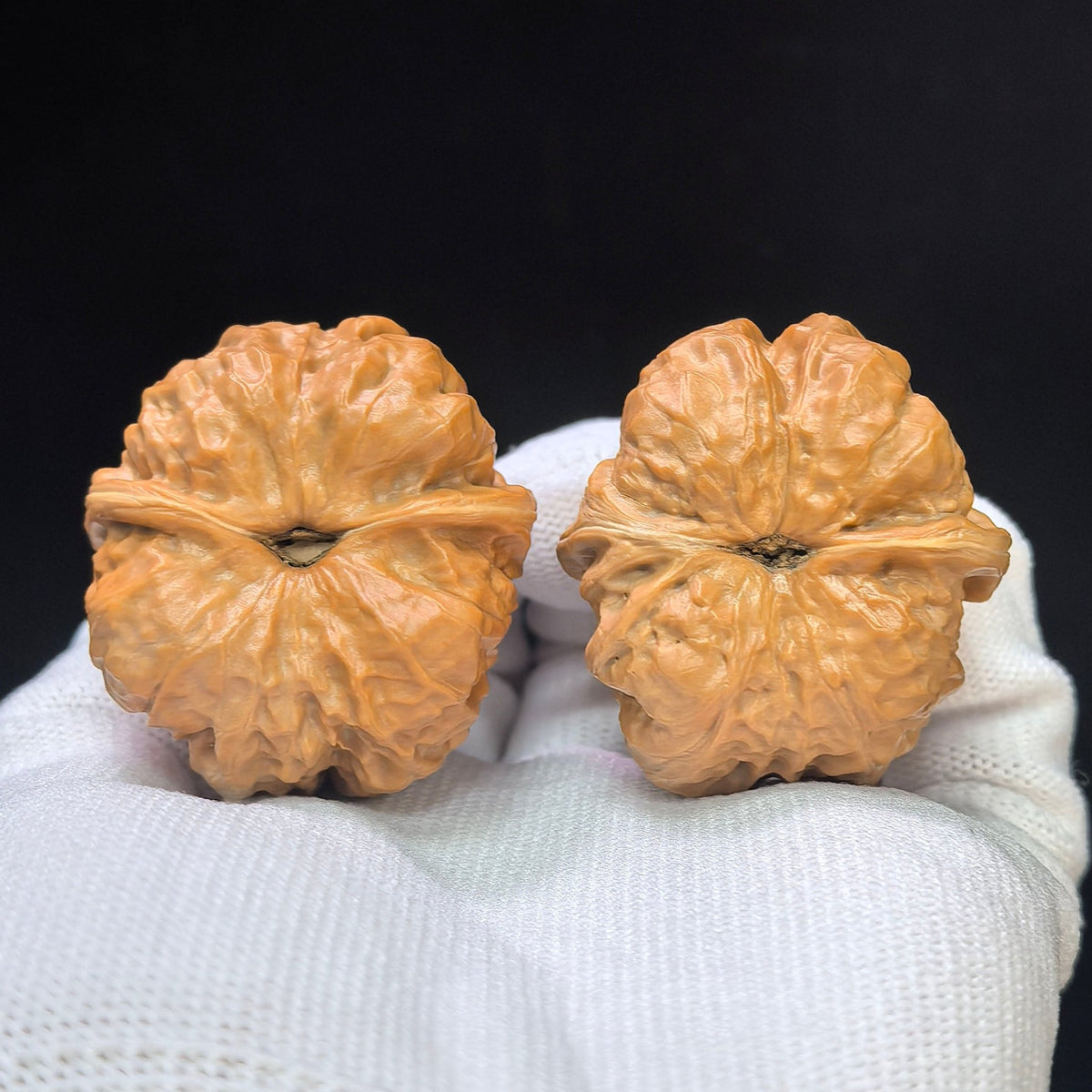 Broad-Bodied Deep-Textured Toad Head Wenwan Walnut Pair — 36.0mm x 41.0mm | HMT-1504C - ThePatinaProject