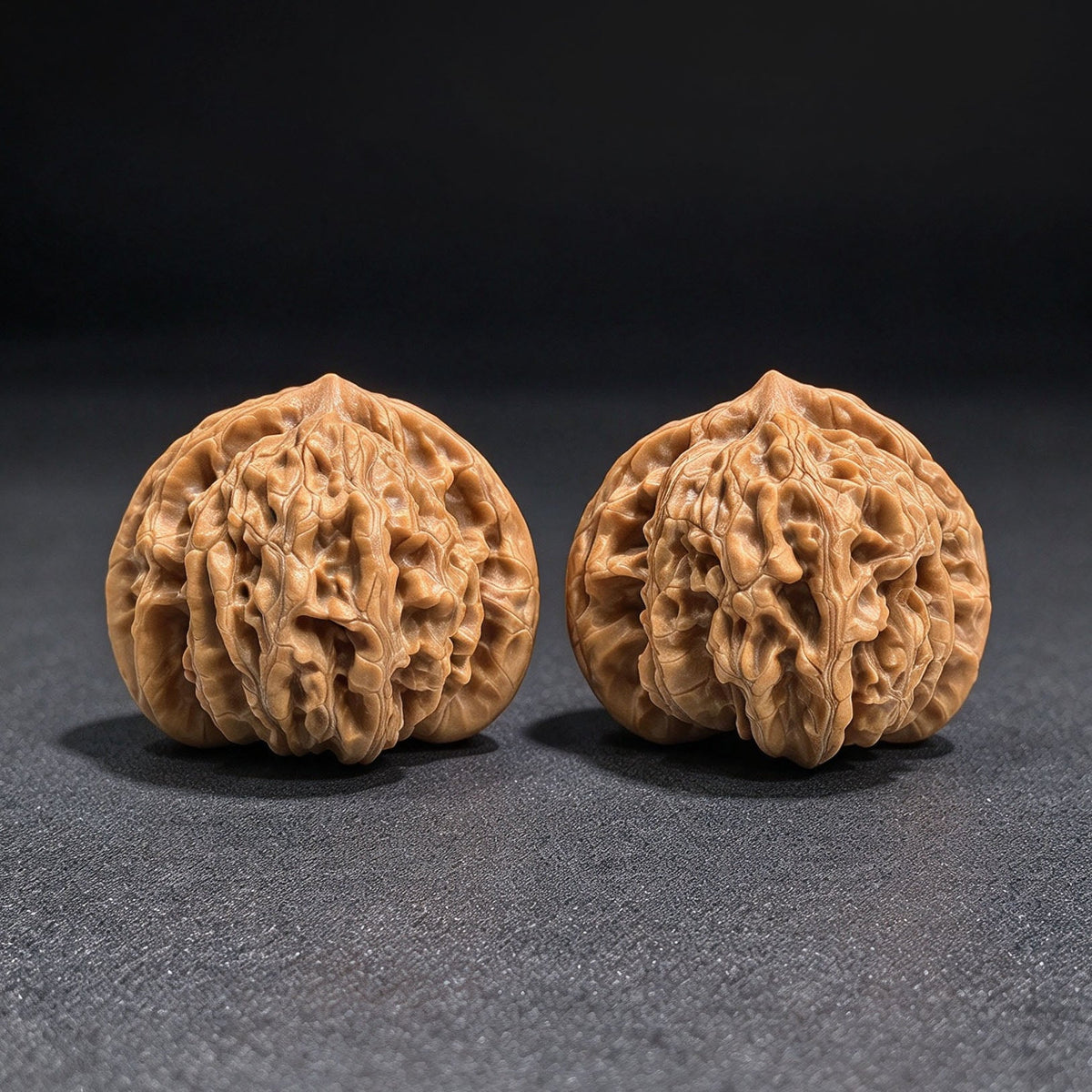 Broad-Crowned Deep-Textured Xiayunling Wenwan Walnut Pair — 45.0mm x 42.0mm | XYL-17C0C - ThePatinaProject