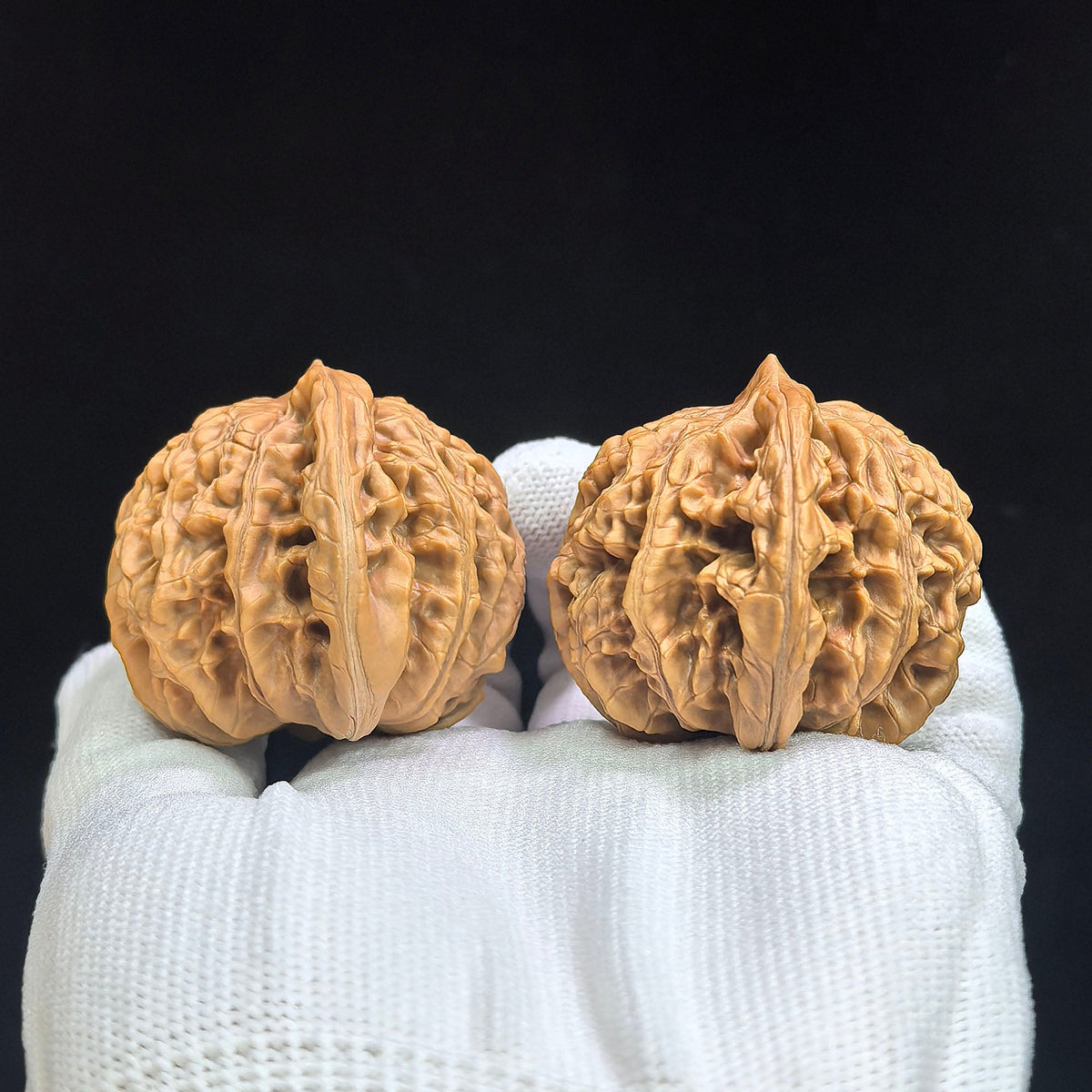 Broad-Crowned Deep-Textured Xiayunling Wenwan Walnut Pair — 45.0mm x 42.0mm | XYL-17C0C - ThePatinaProject