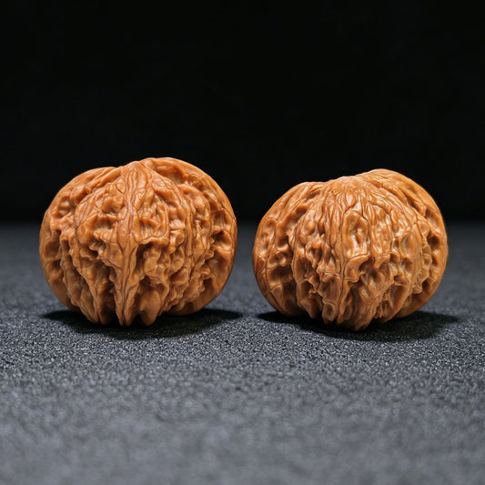"Butterfly Millstone" Butterfly Mopan Wenwan Walnuts (Pair) | 46.0mm x 42.0mm | Stock ID: HDMP-1551C - ThePatinaProject