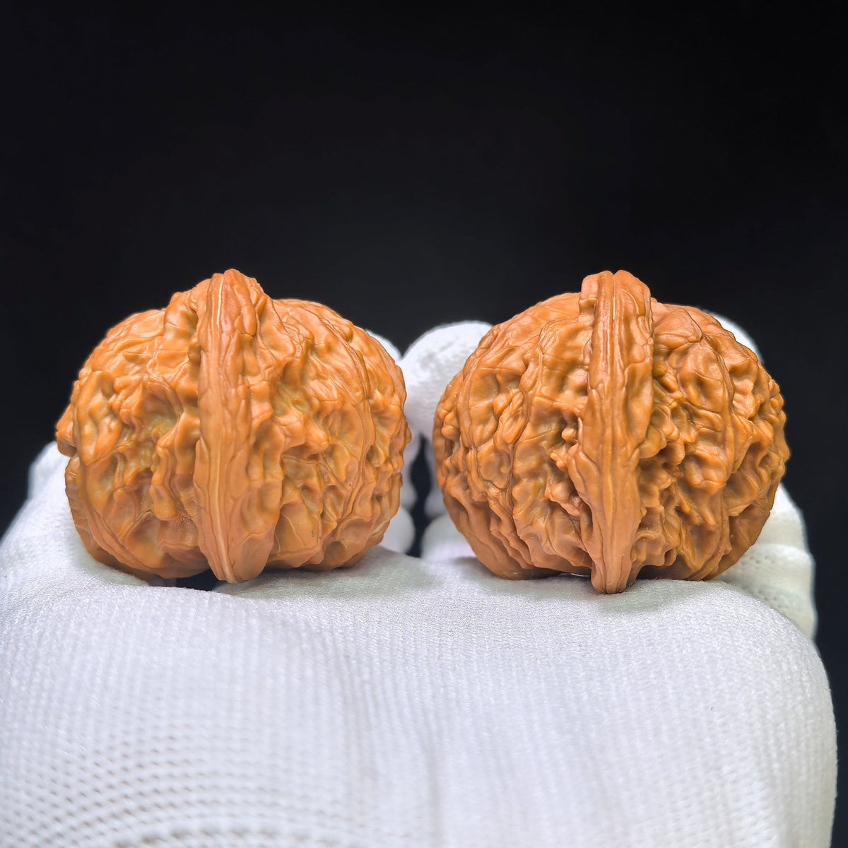"Butterfly Millstone" Butterfly Mopan Wenwan Walnuts (Pair) | 46.0mm x 42.0mm | Stock ID: HDMP-1551C - ThePatinaProject