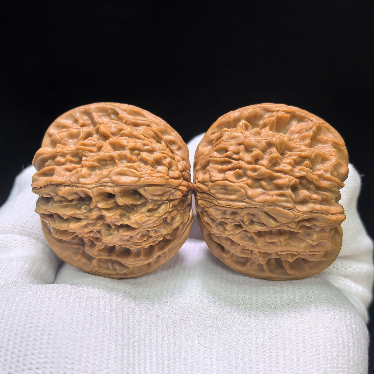 "Butterfly Millstone" Hudie Mopan Low-Profile Wenwan Walnuts Pair | 41.0mm x 37.0mm | MP-1505C - ThePatinaProject