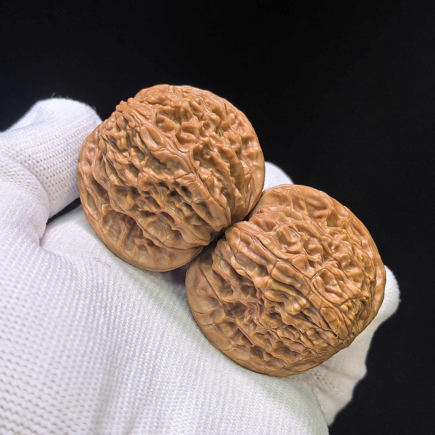 "Butterfly Millstone" Hudie Mopan Low-Profile Wenwan Walnuts Pair | 41.0mm x 37.0mm | MP-1505C - ThePatinaProject