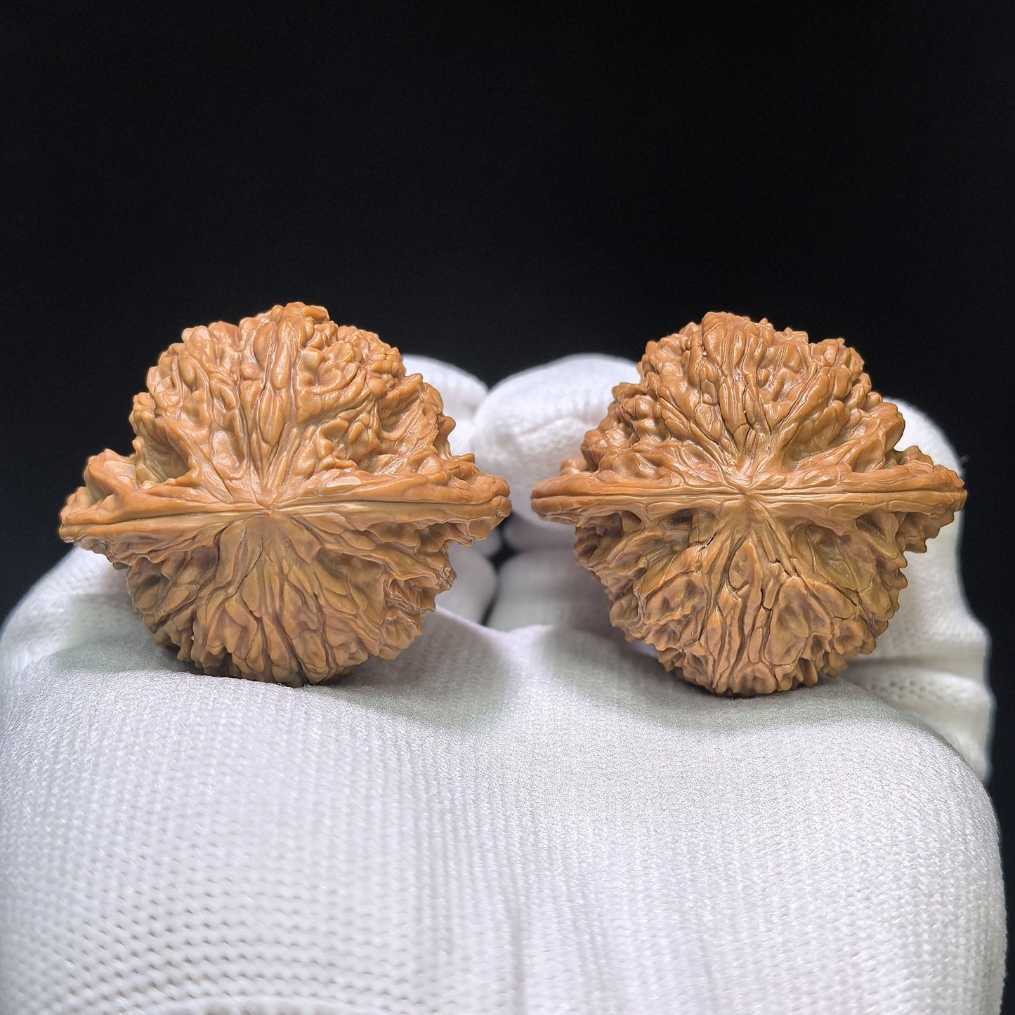 "Butterfly Millstone" Hudie Mopan Low-Profile Wenwan Walnuts Pair | 41.0mm x 37.0mm | MP-1505C - ThePatinaProject