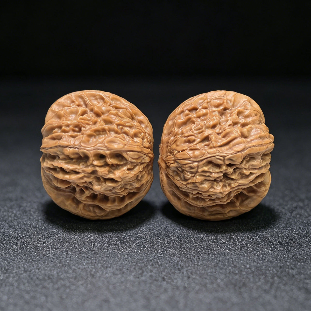 "Butterfly Millstone" Hudie Mopan Low-Profile Wenwan Walnuts Pair | 41.0mm x 37.0mm | MP-1505C - ThePatinaProject