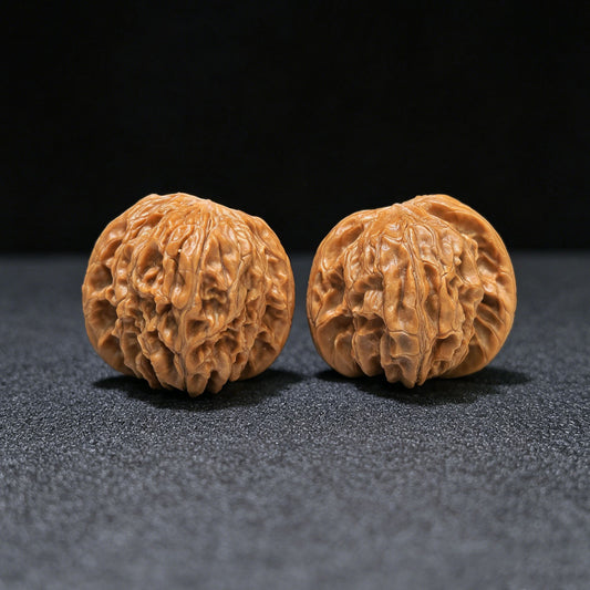 "Butterfly Millstone" Hudie Mopan MP-1403 Low-Profile Wenwan Walnuts Pair | 38.0mm x 38.0mm | MP-1403 - ThePatinaProject
