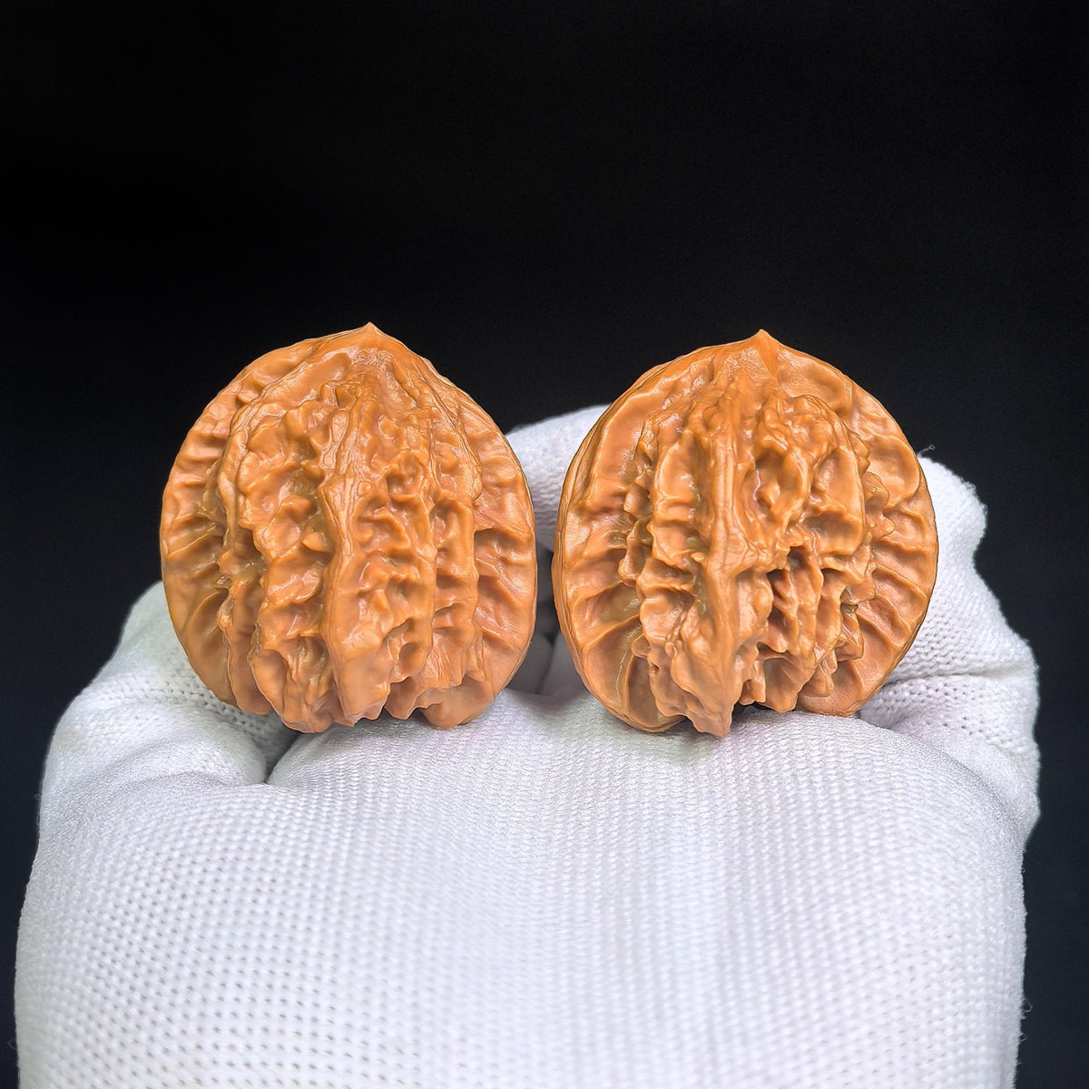 Cao Dalong Tiancanjiao Wenwan Walnuts Pair | Broad-Winged Sculptural Form | 38.0mm × 39.0mm | LDTC-C1D6E - ThePatinaProject